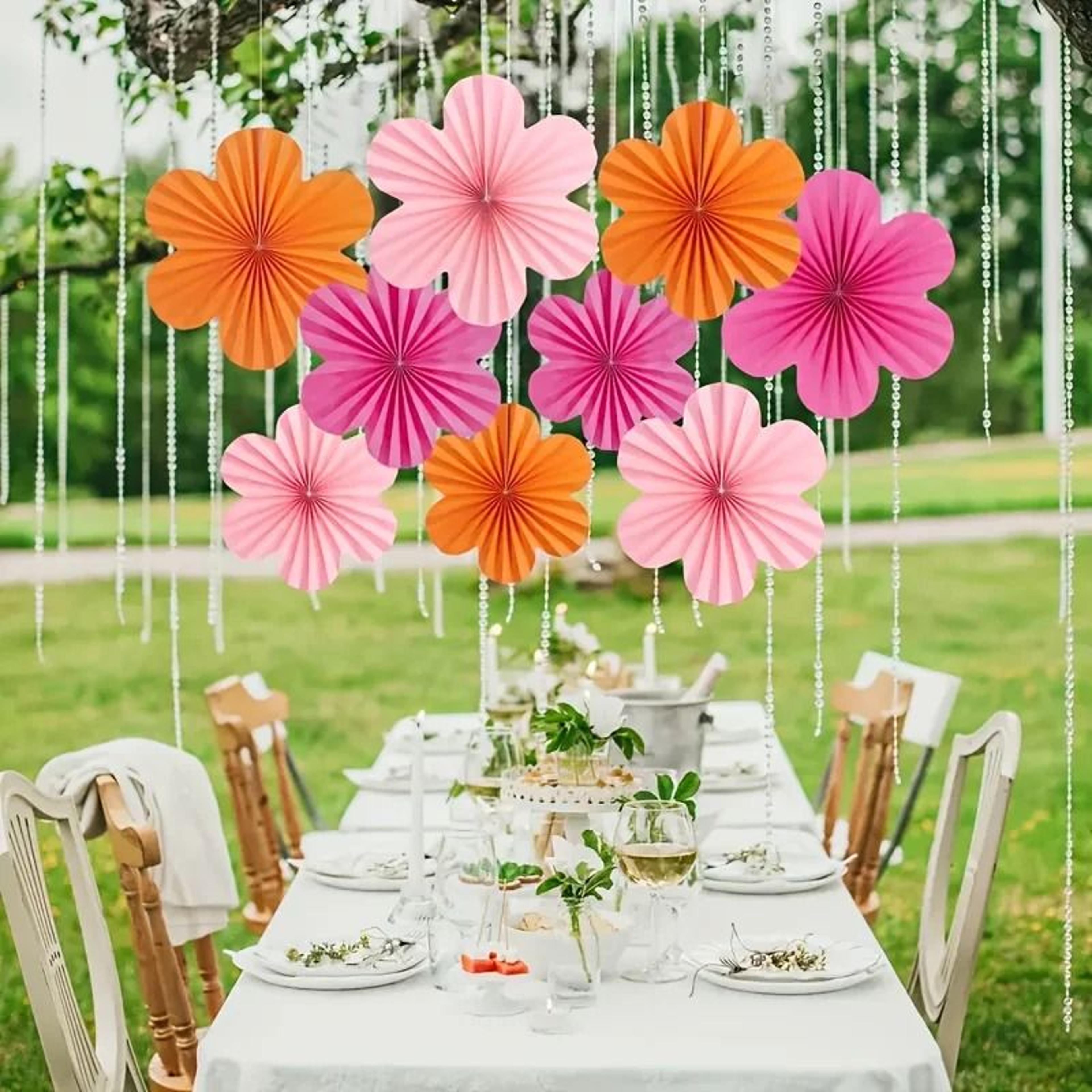 Vibrant Floral Paper Flower Hanging Decorations 1