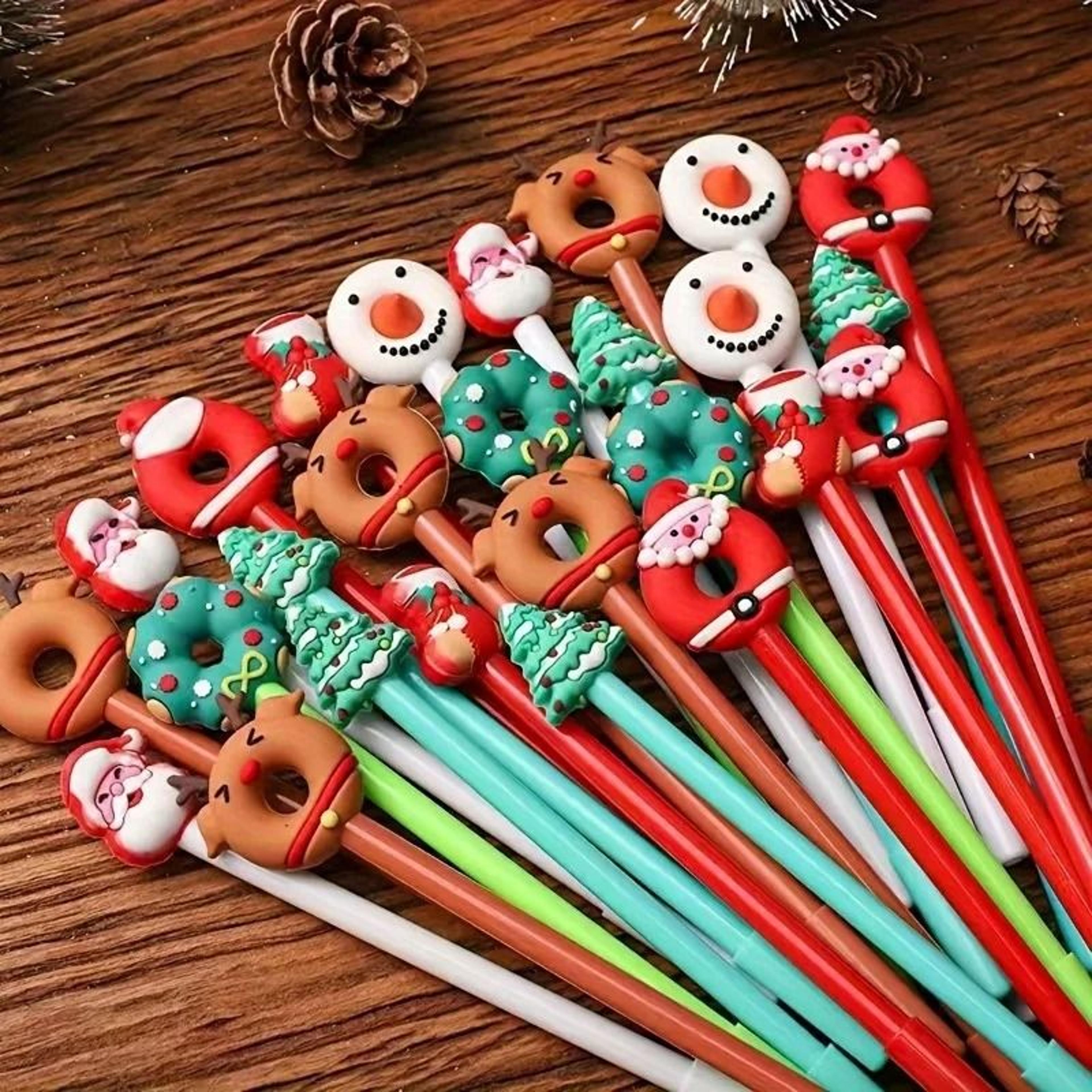 Festive Holiday Christmas Ballpoint Pen Set 2