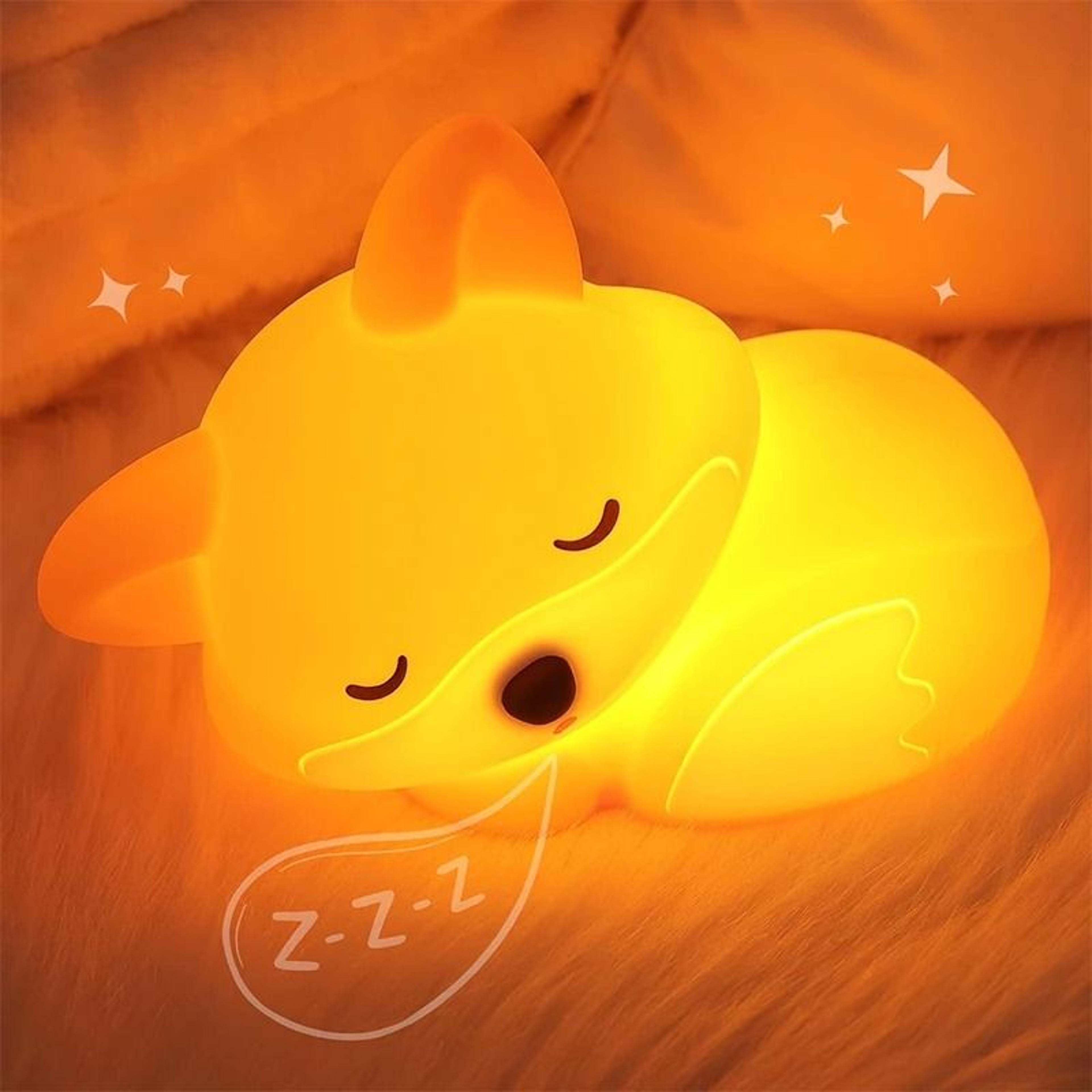Adorable Squishy Silicone Fox Night Light And Nursery Lamp 0