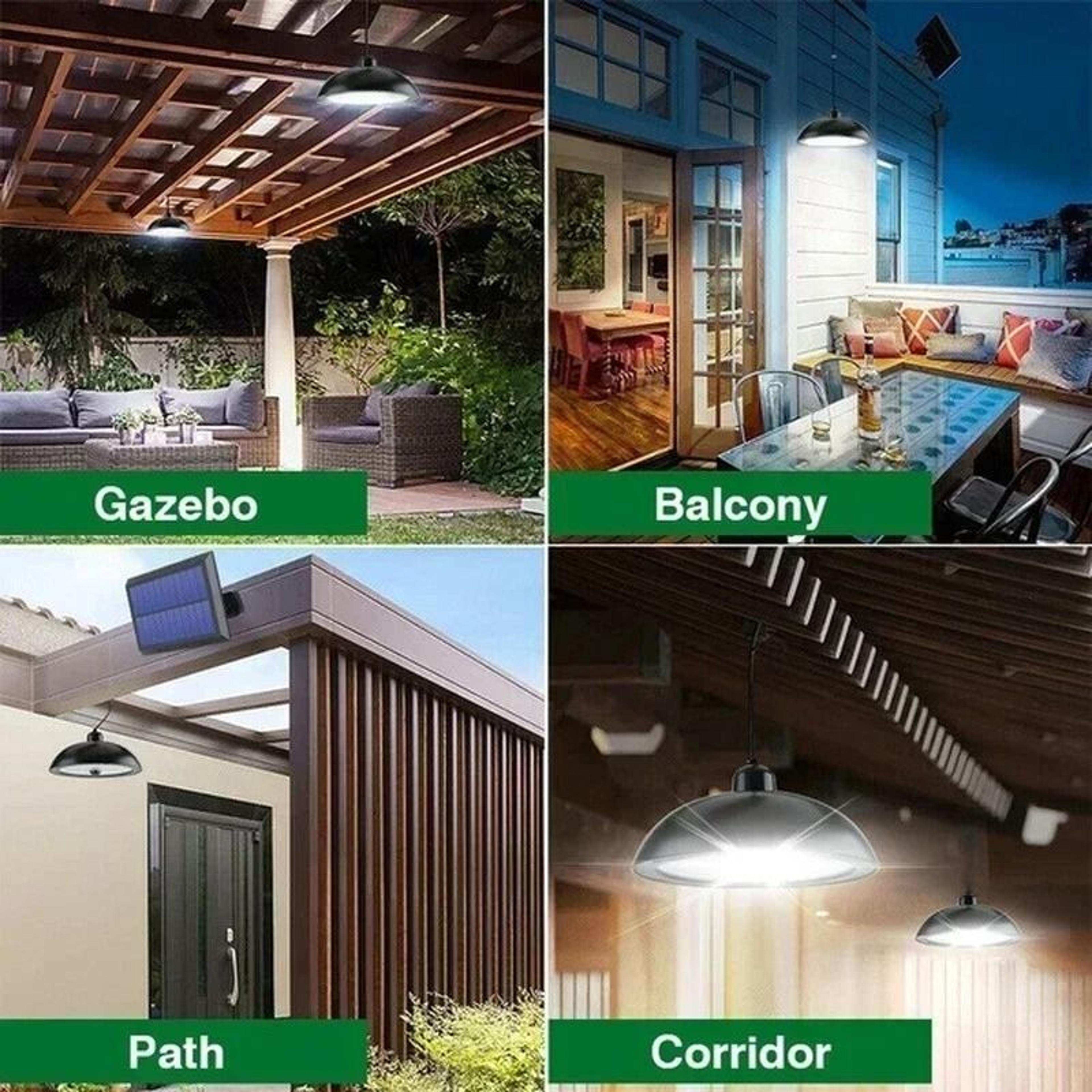 Solar Pendant Light With Remote Control Outdoor LED Chandelier 3