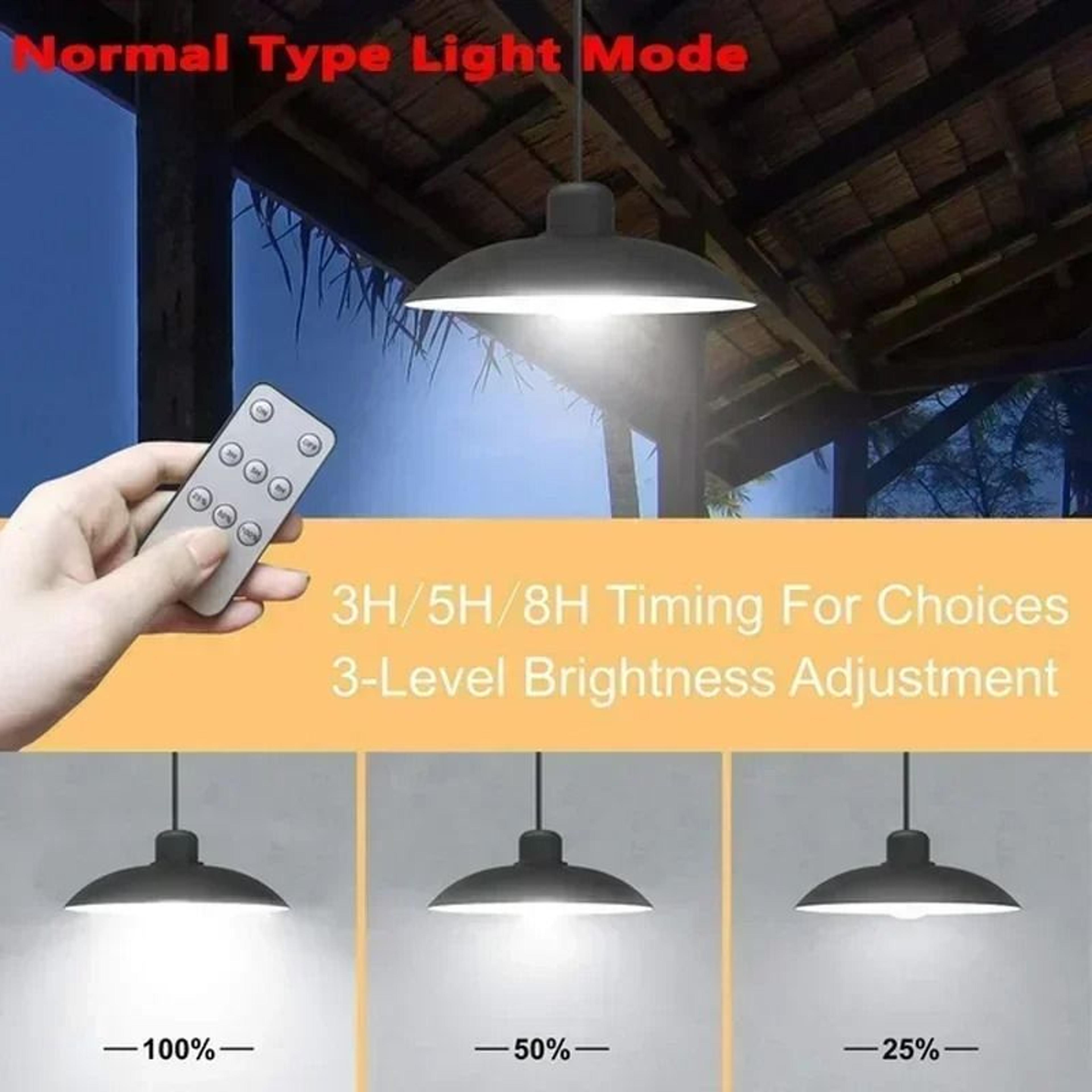 Solar Pendant Light With Remote Control Outdoor LED Chandelier 6