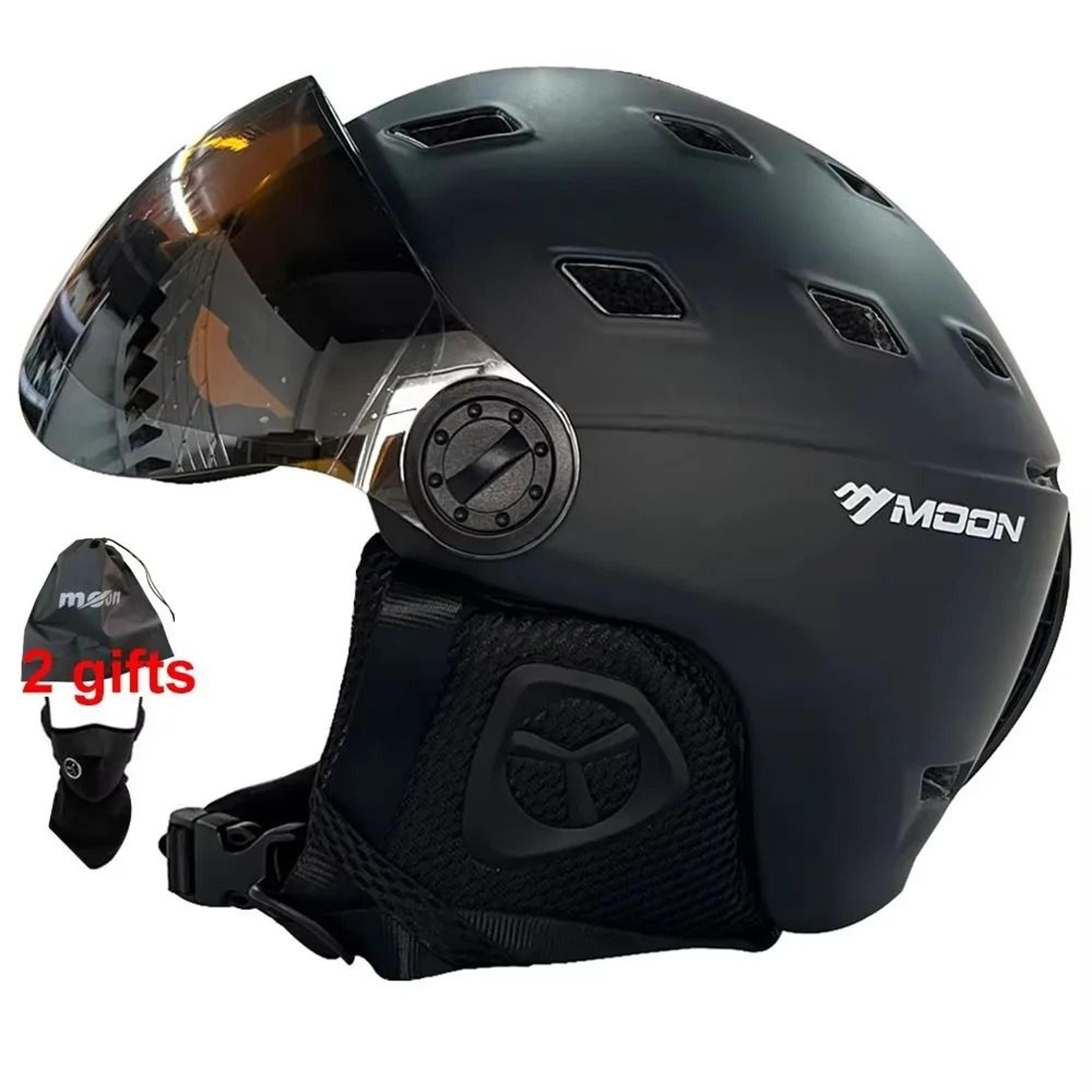 Integrally Molded PC EPS Skiing Helmet With BuiltIn Goggles 0