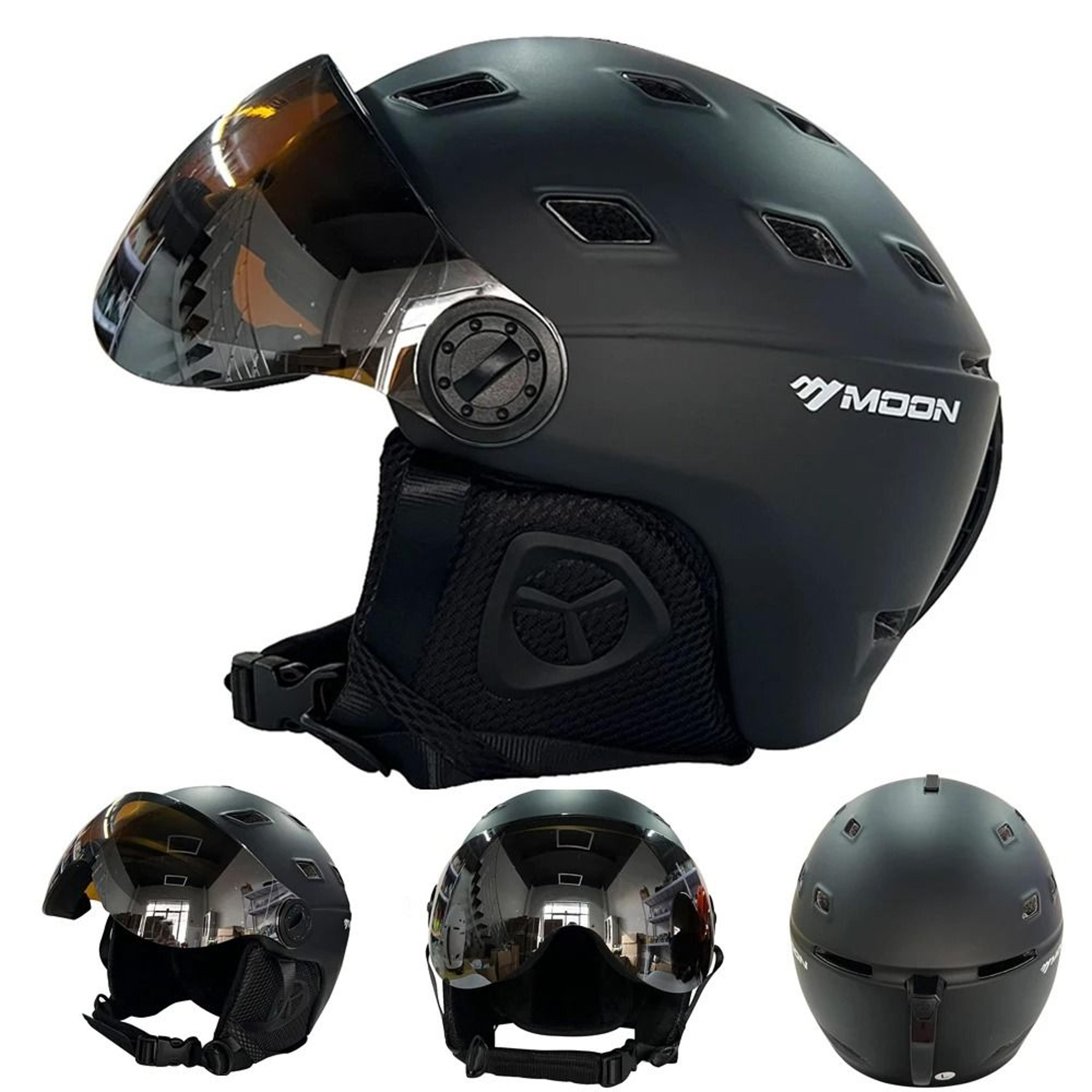 Integrally Molded PC EPS Skiing Helmet With BuiltIn Goggles 6