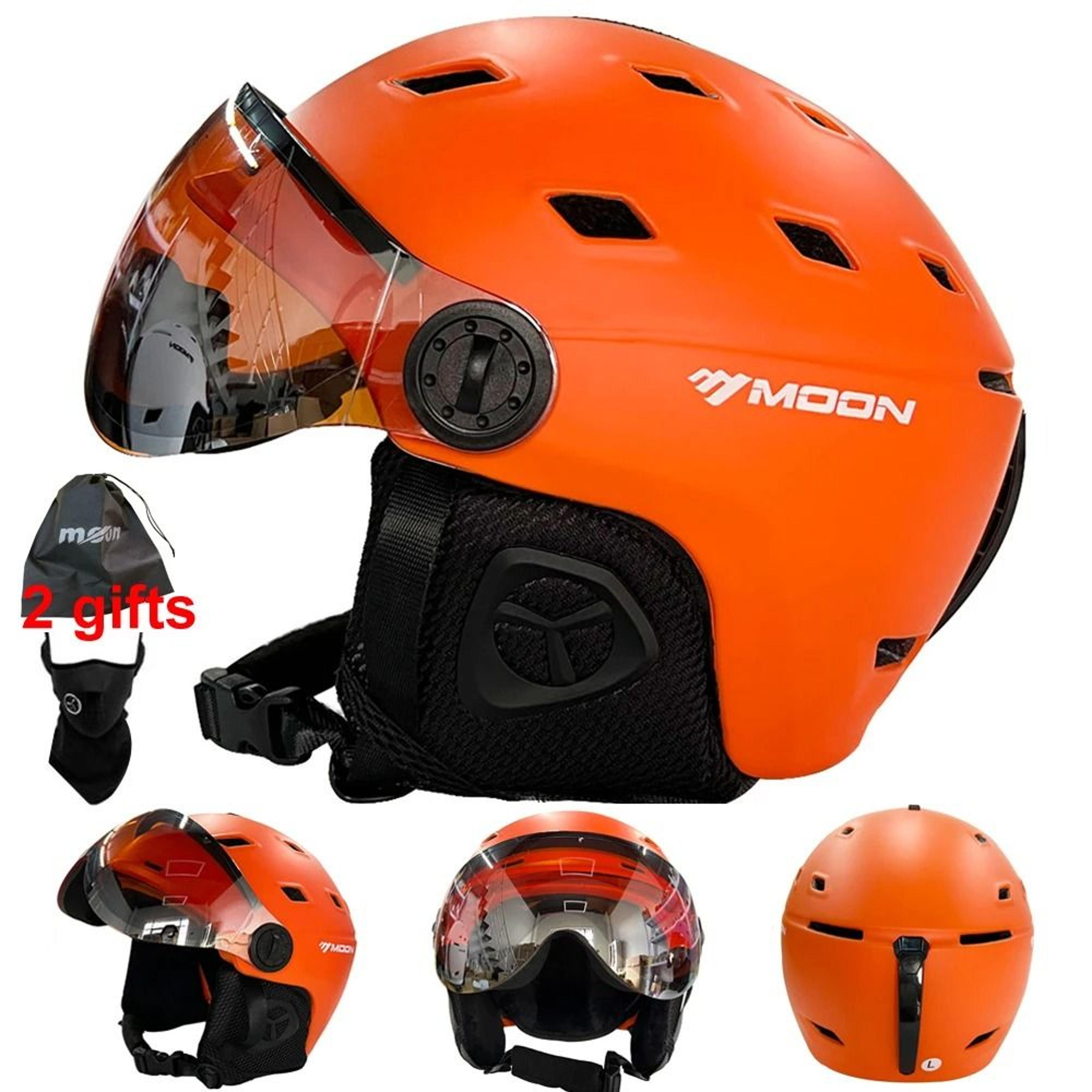 Integrally Molded PC EPS High Quality Ski Helmet With Goggles 8