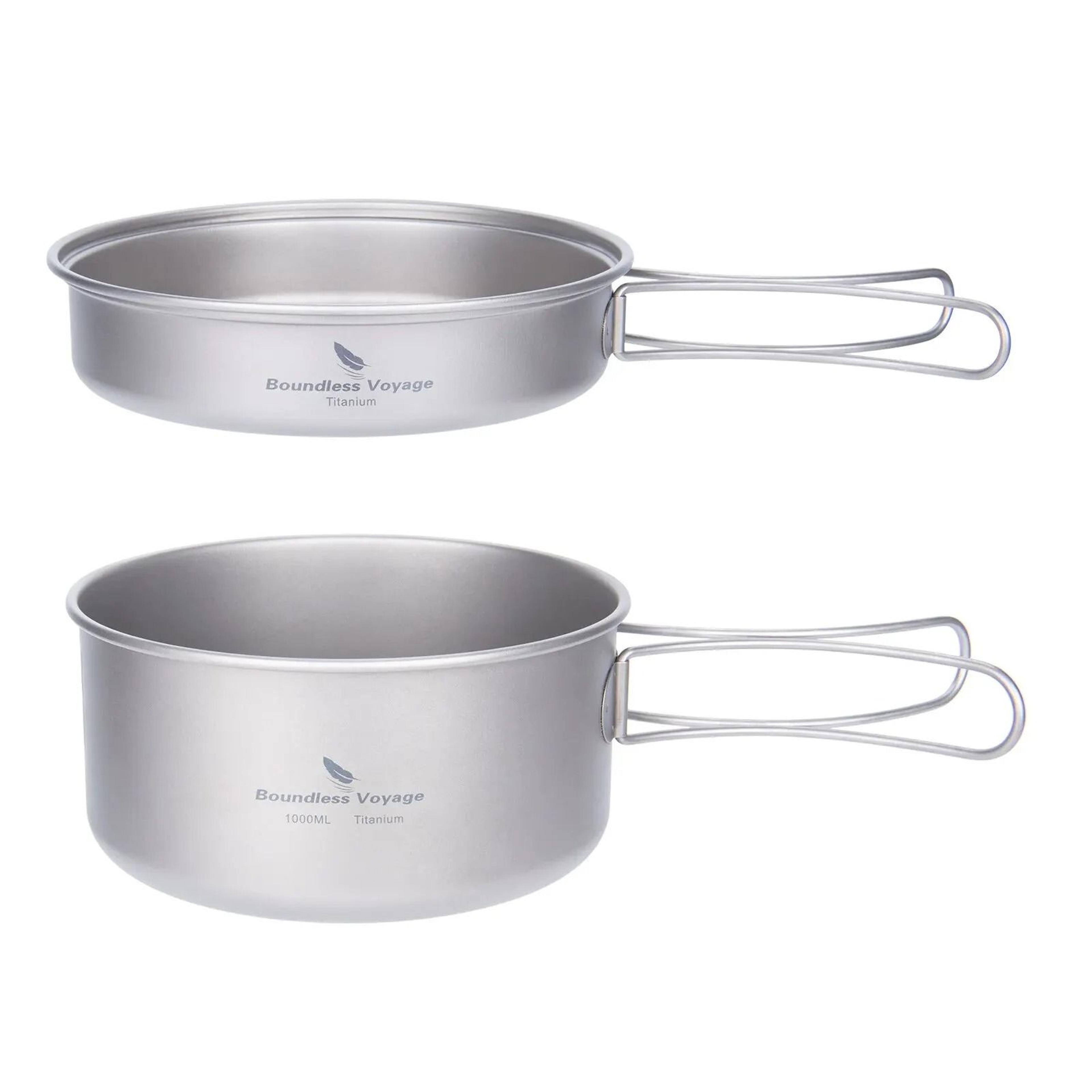 Professional Ultralight Titanium Pot And Pan Set 6