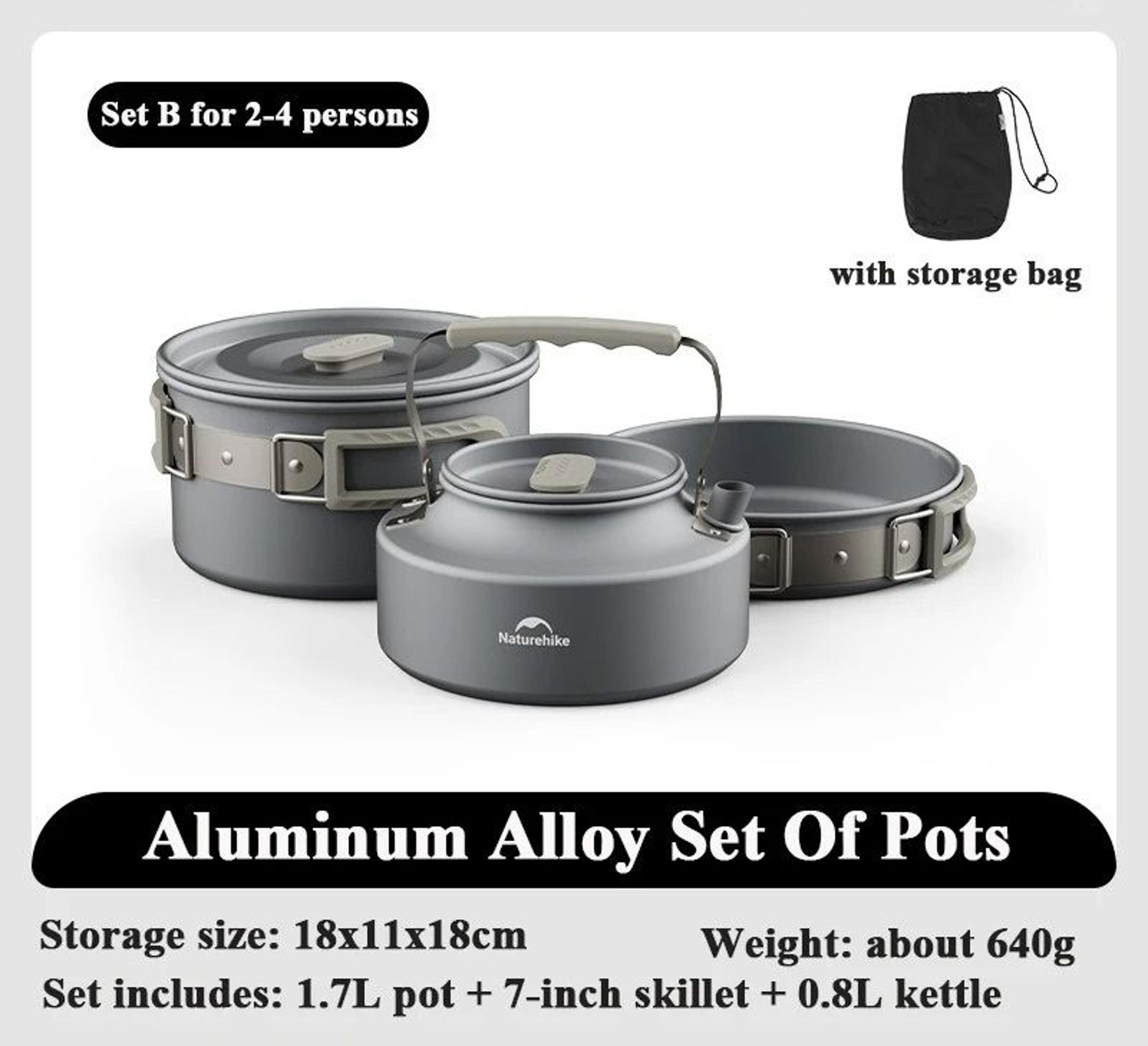 Aluminum Alloy Group Camping Cookware Set 10