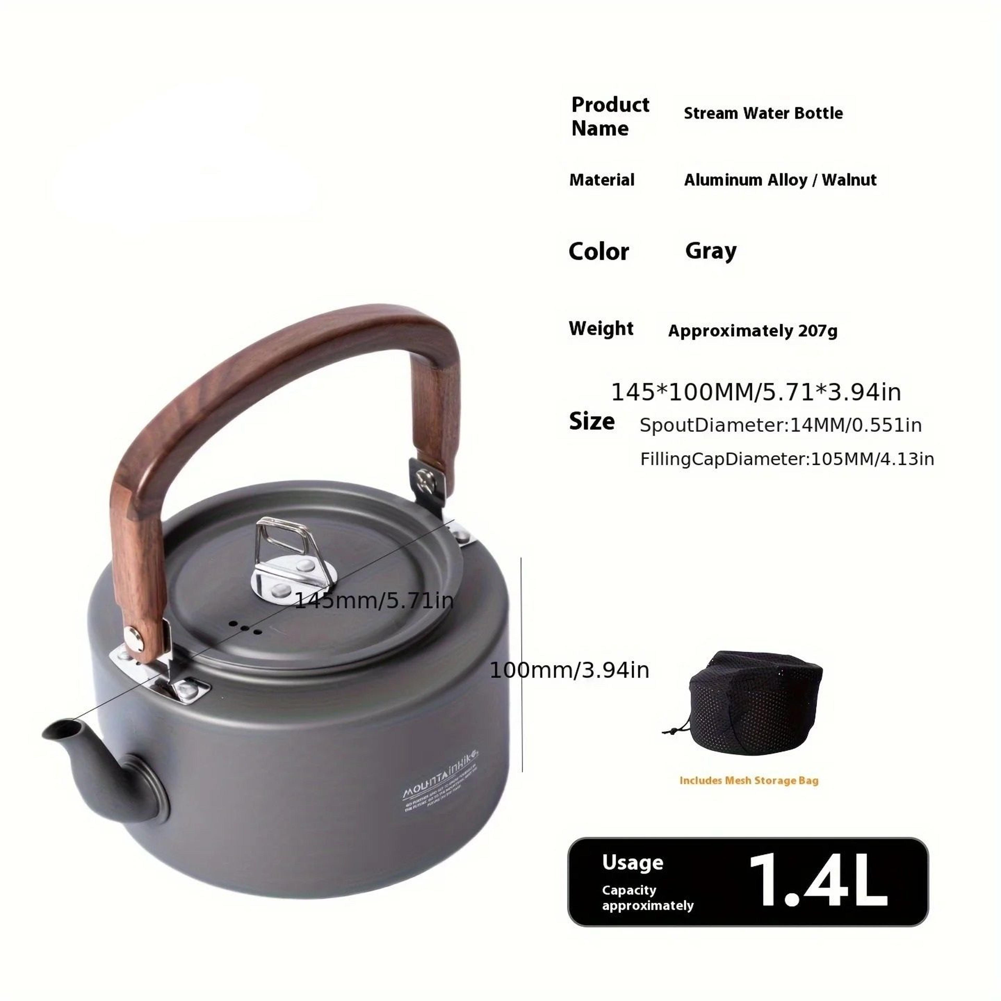 Aluminum Alloy Camping Tea Kettle With Wooden Handle 6