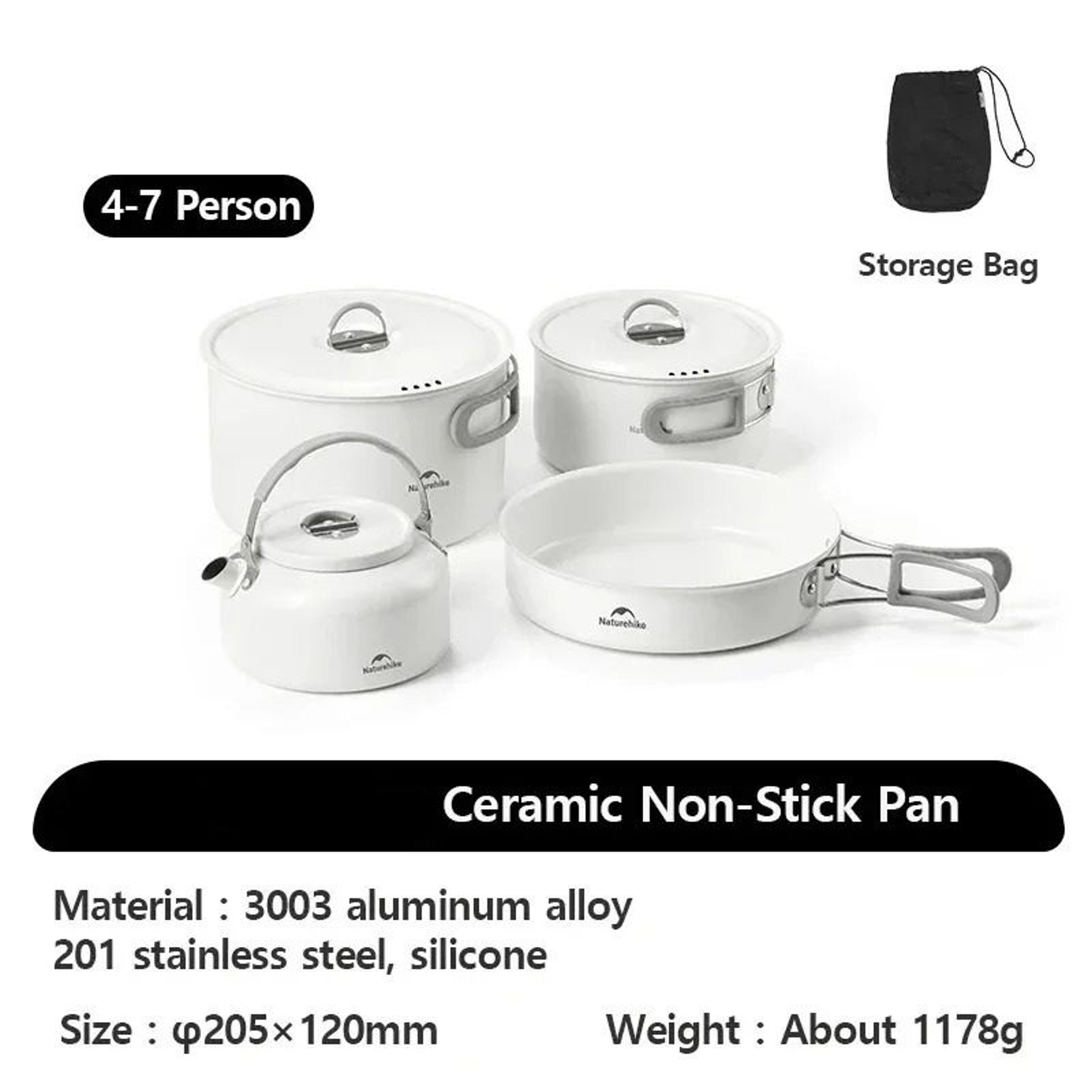 Ceramic NonStick Lightweight Camping Cookware Set 10