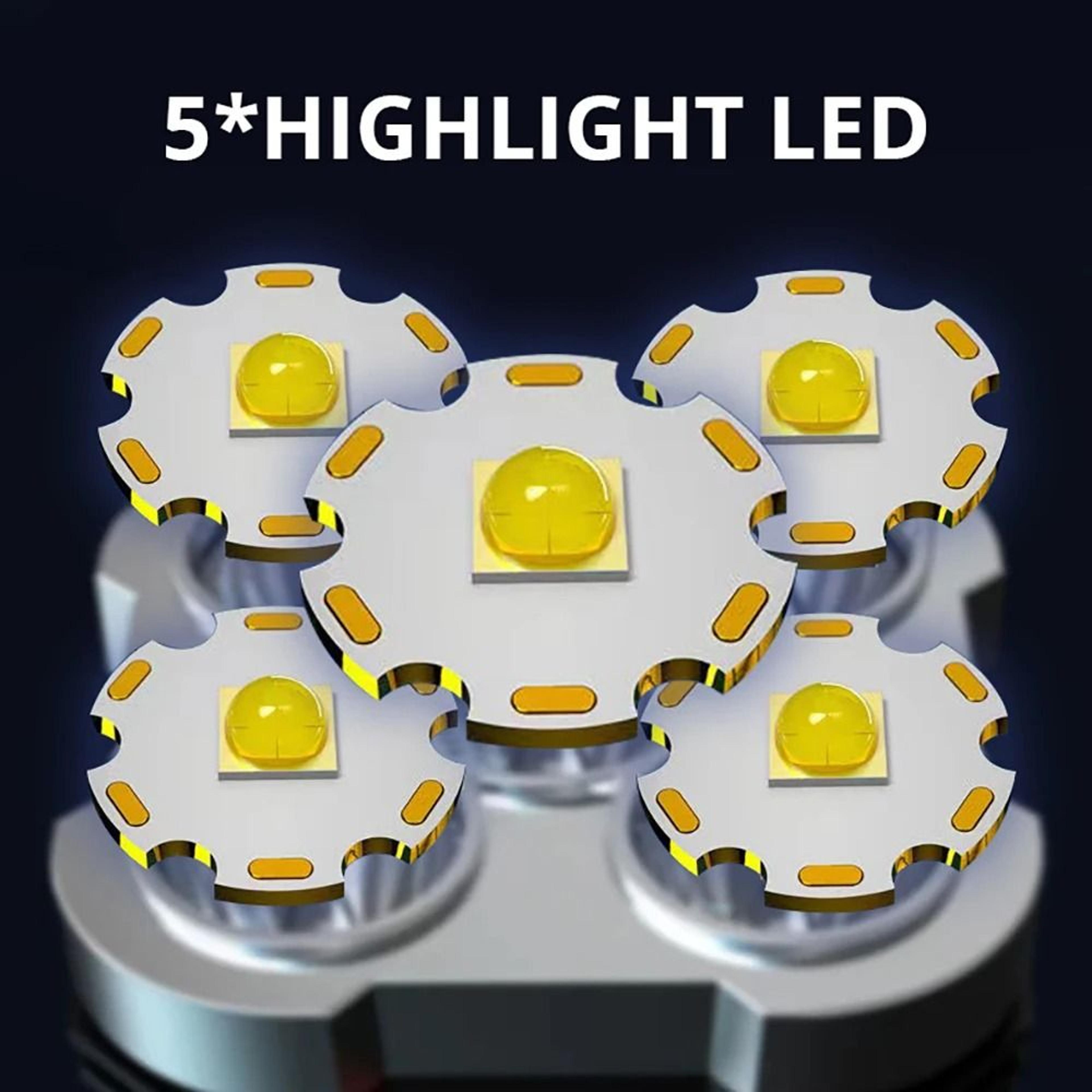 UltraBright 5LED Tactical Spotlight  HighPower Rechargeable Outdoor Lantern 6