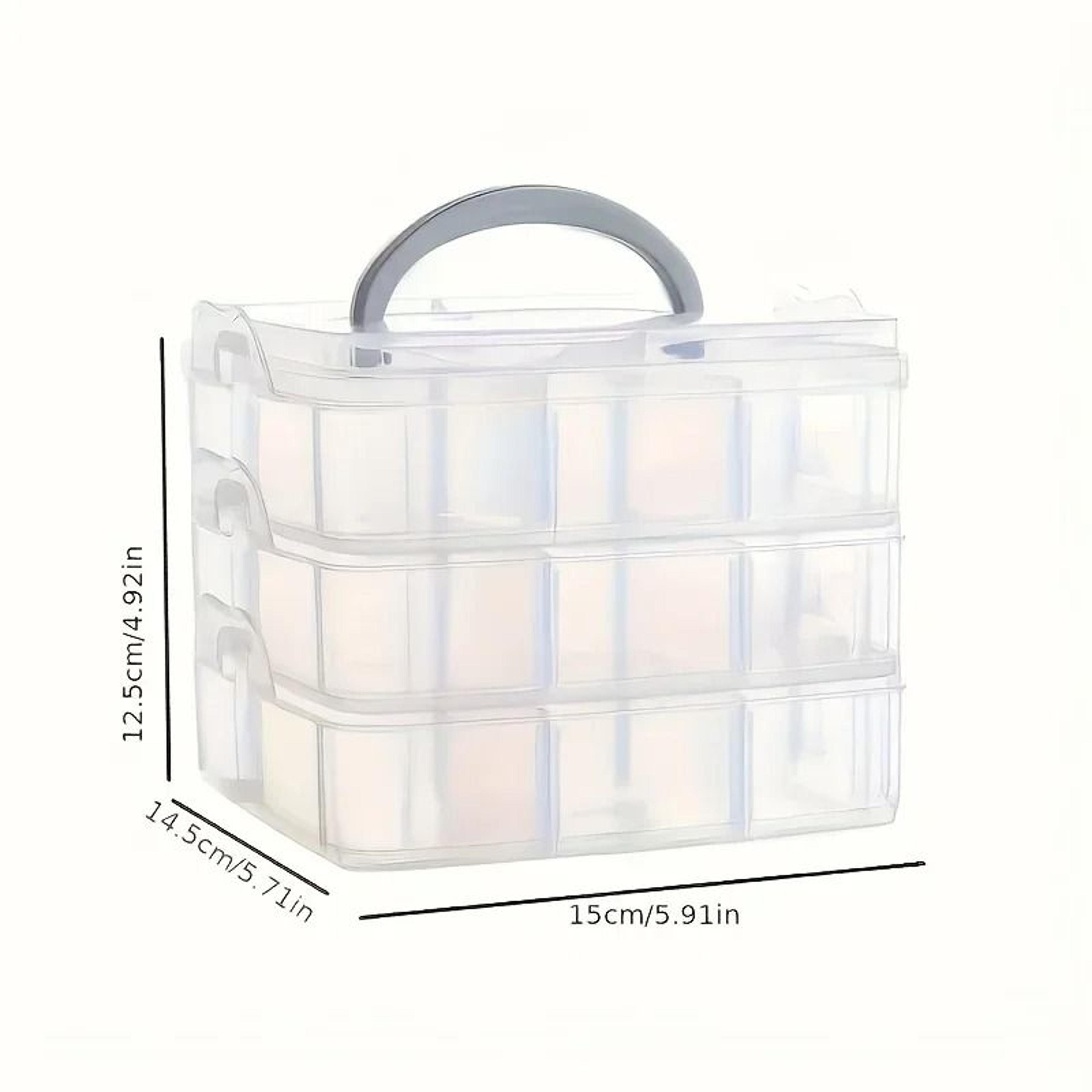 3Layer 18Grid Modular Storage Organizer  Stackable Transparent Case For Jewelry  Toys 5