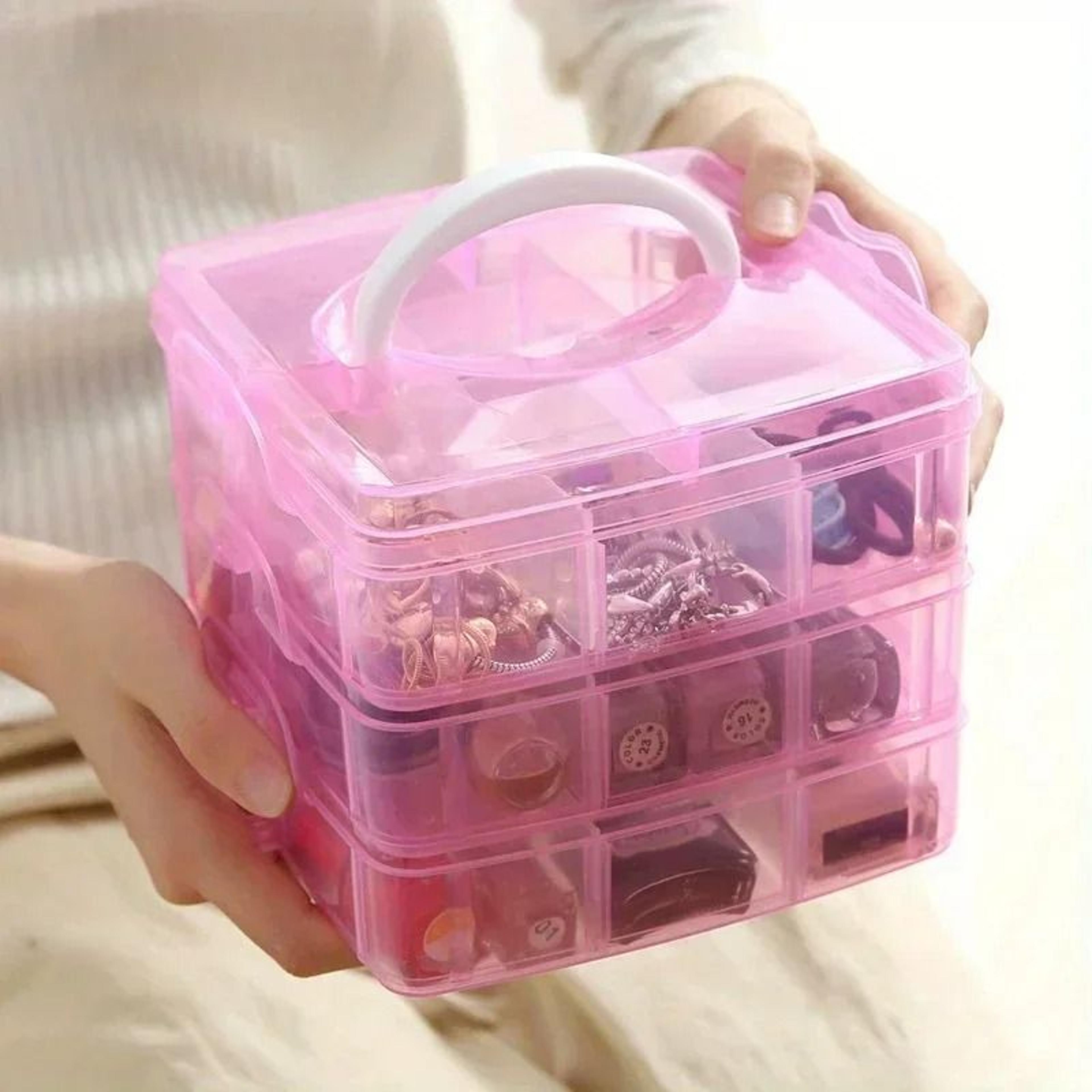 3Layer 18Grid Modular Storage Organizer  Stackable Transparent Case For Jewelry  Toys 7