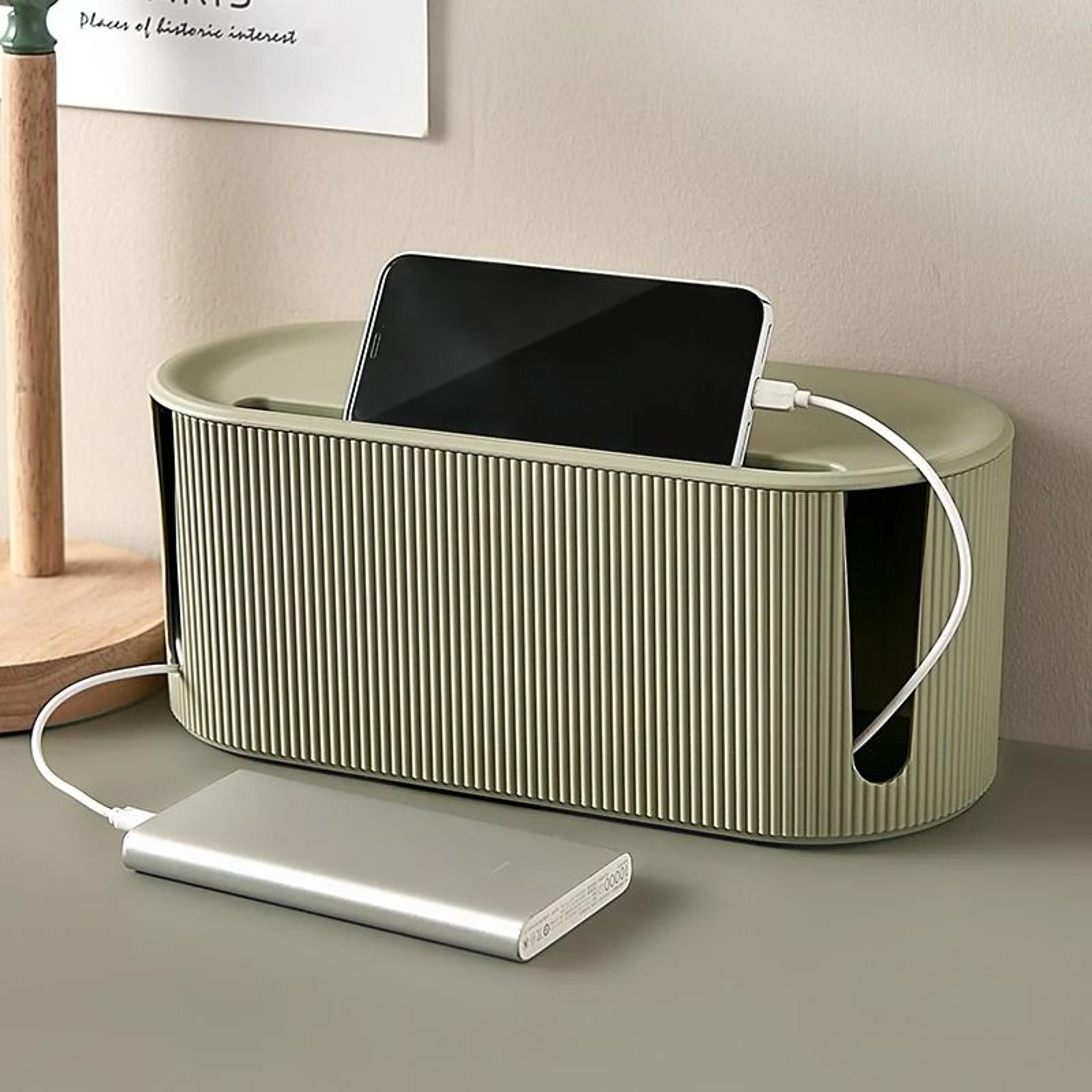 Nordic Style Cable Management Box  Sleek Desktop Organizer For Power Strips  WiFi Routers 0