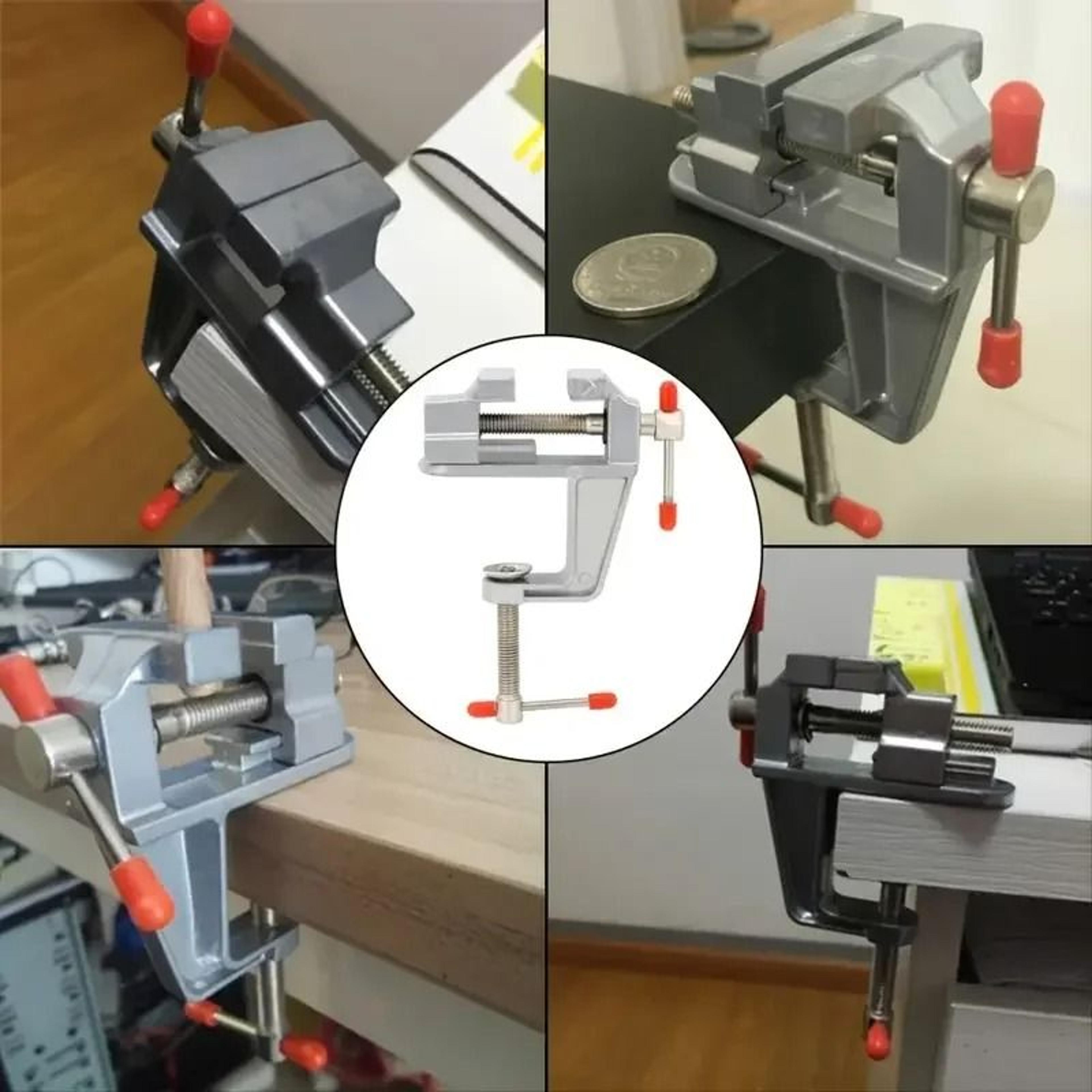 Sturdy Mini Aluminum Bench Vise  Adjustable Table Clamp For Crafting Electronics  DIY Projects 3