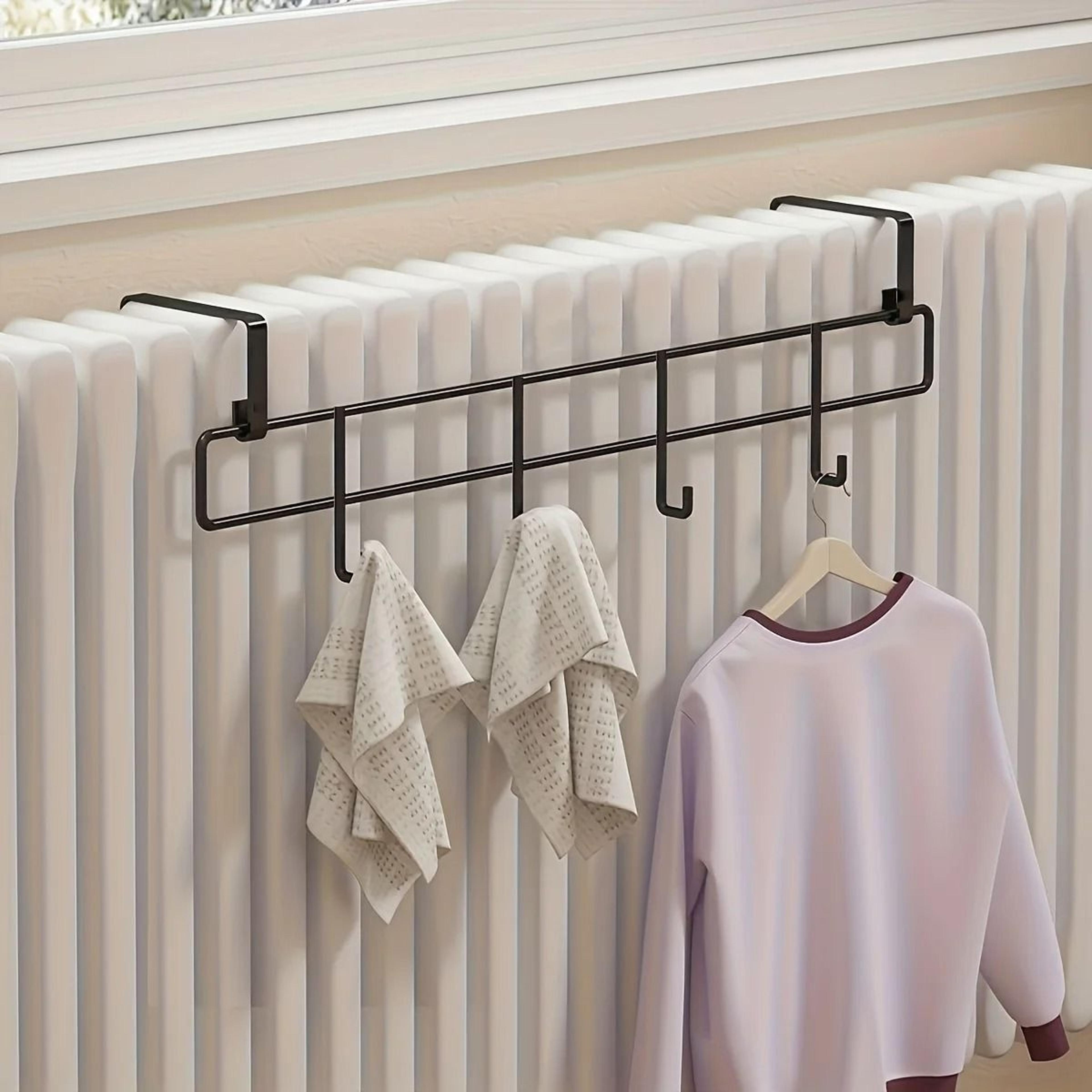 WallMounted Heater Drying Rack  HeavyDuty Metal Hanging Rod For Winter Essentials 9