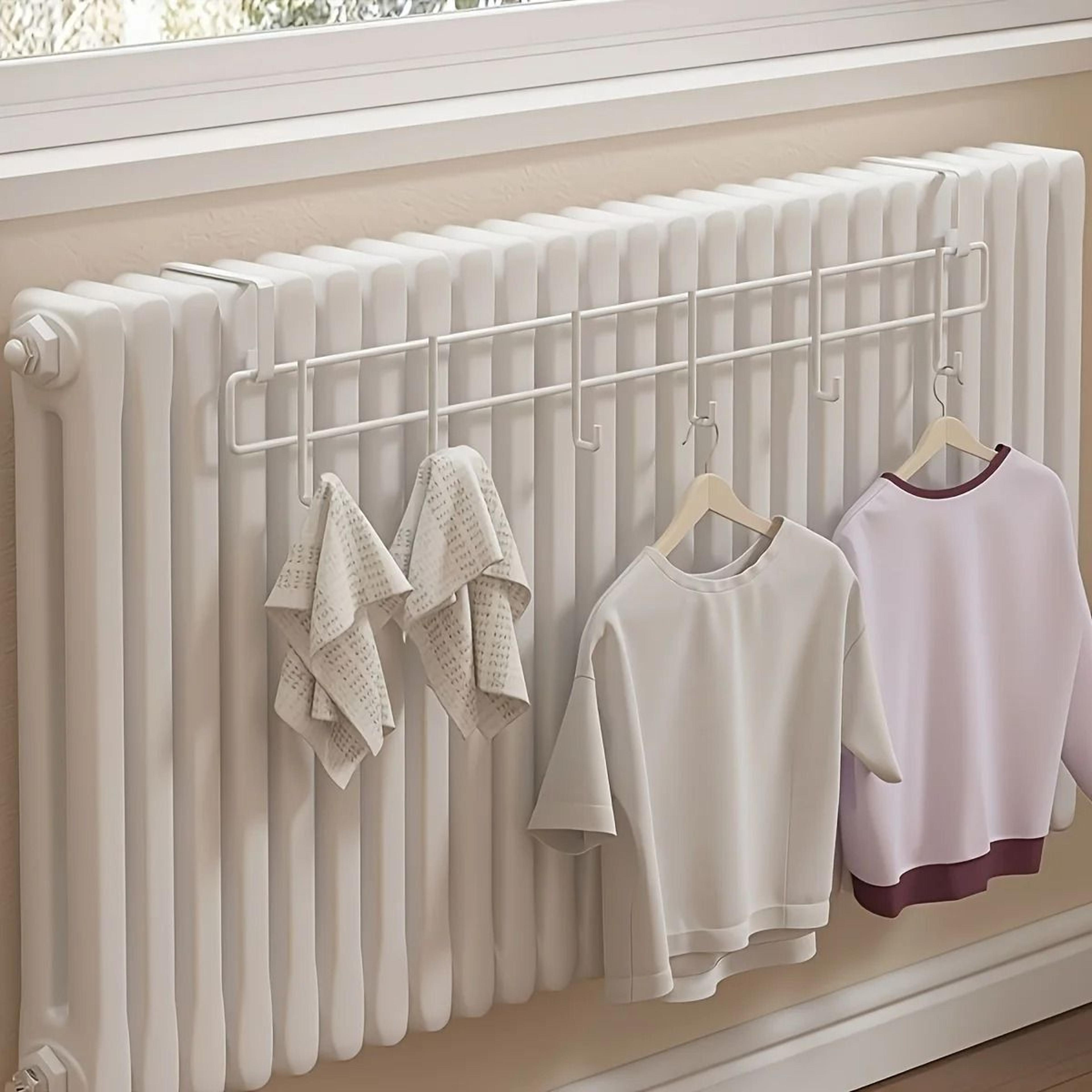 WallMounted Heater Drying Rack  HeavyDuty Metal Hanging Rod For Winter Essentials 7