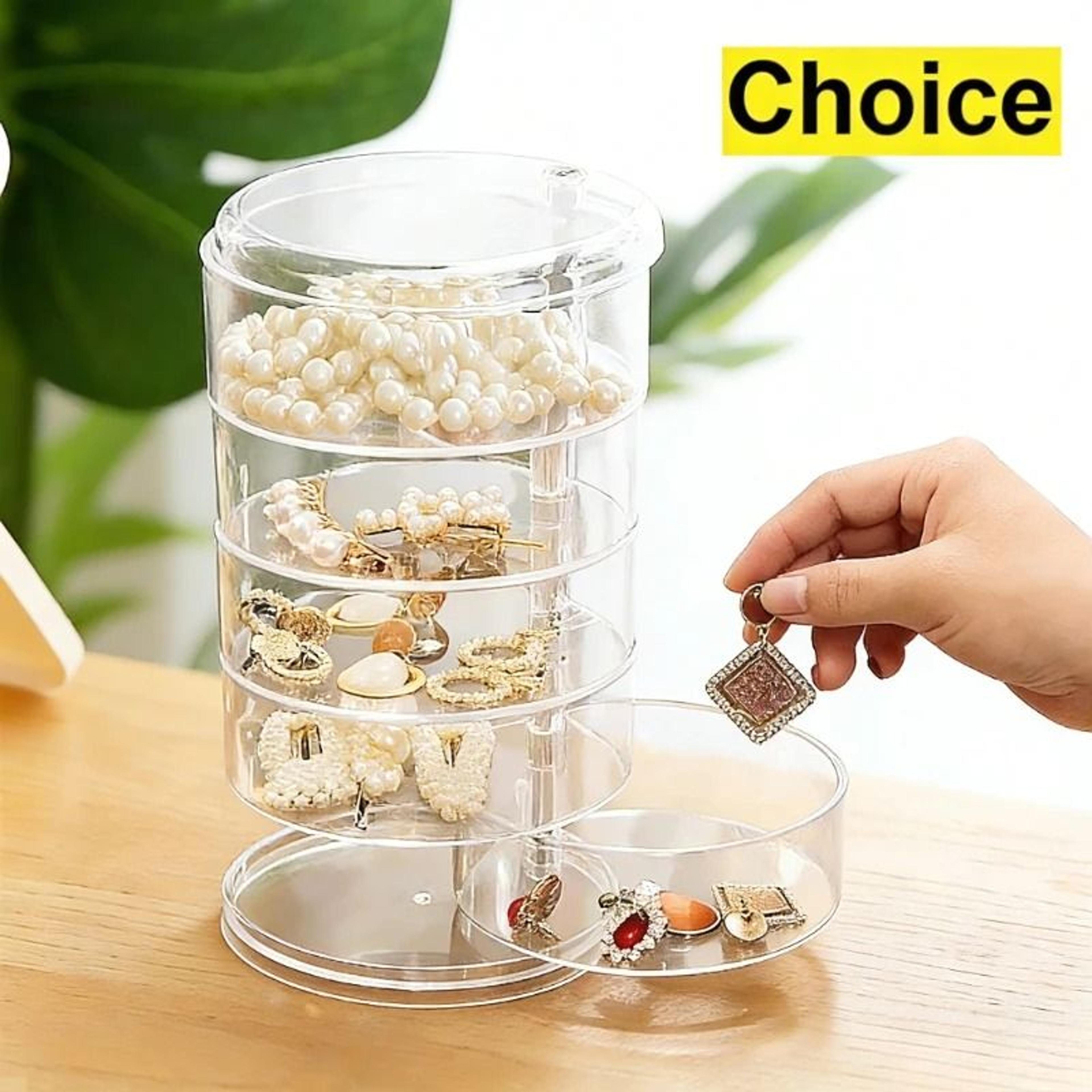 5Layer Rotating Jewelry Organizer  Compact Hair Accessory  Makeup Display Case 0