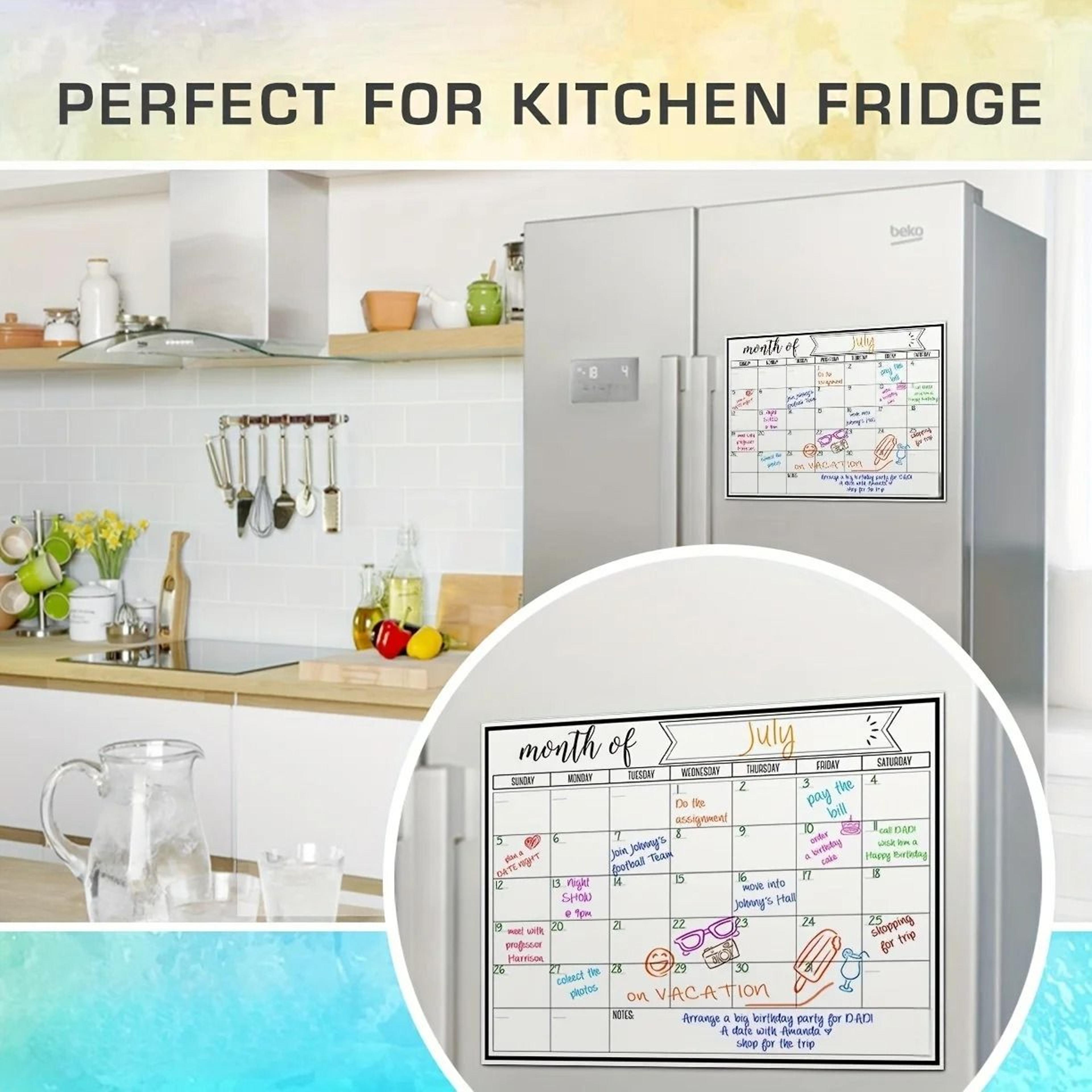 Magnetic Fridge Calendar  Strong Magnetic Backing  Smooth Dry Erase Surface 2
