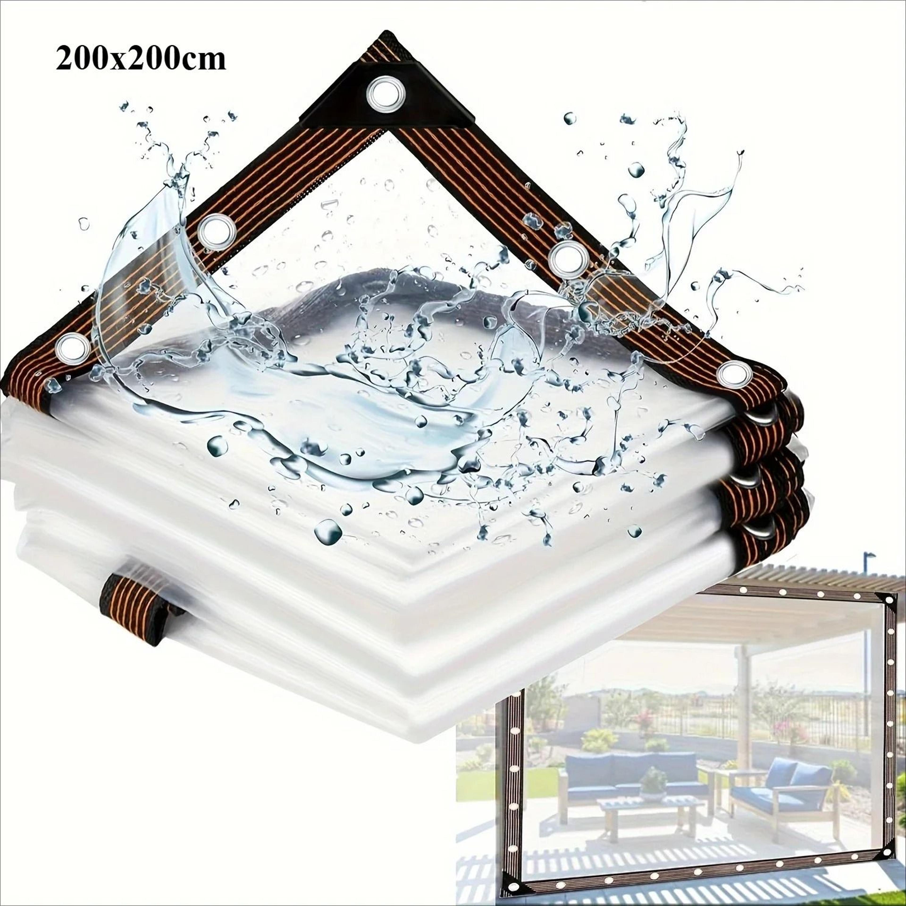 HeavyDuty Transparent Waterproof Tarp  Clear Weatherproof Cover With Reinforced Eyelets 7