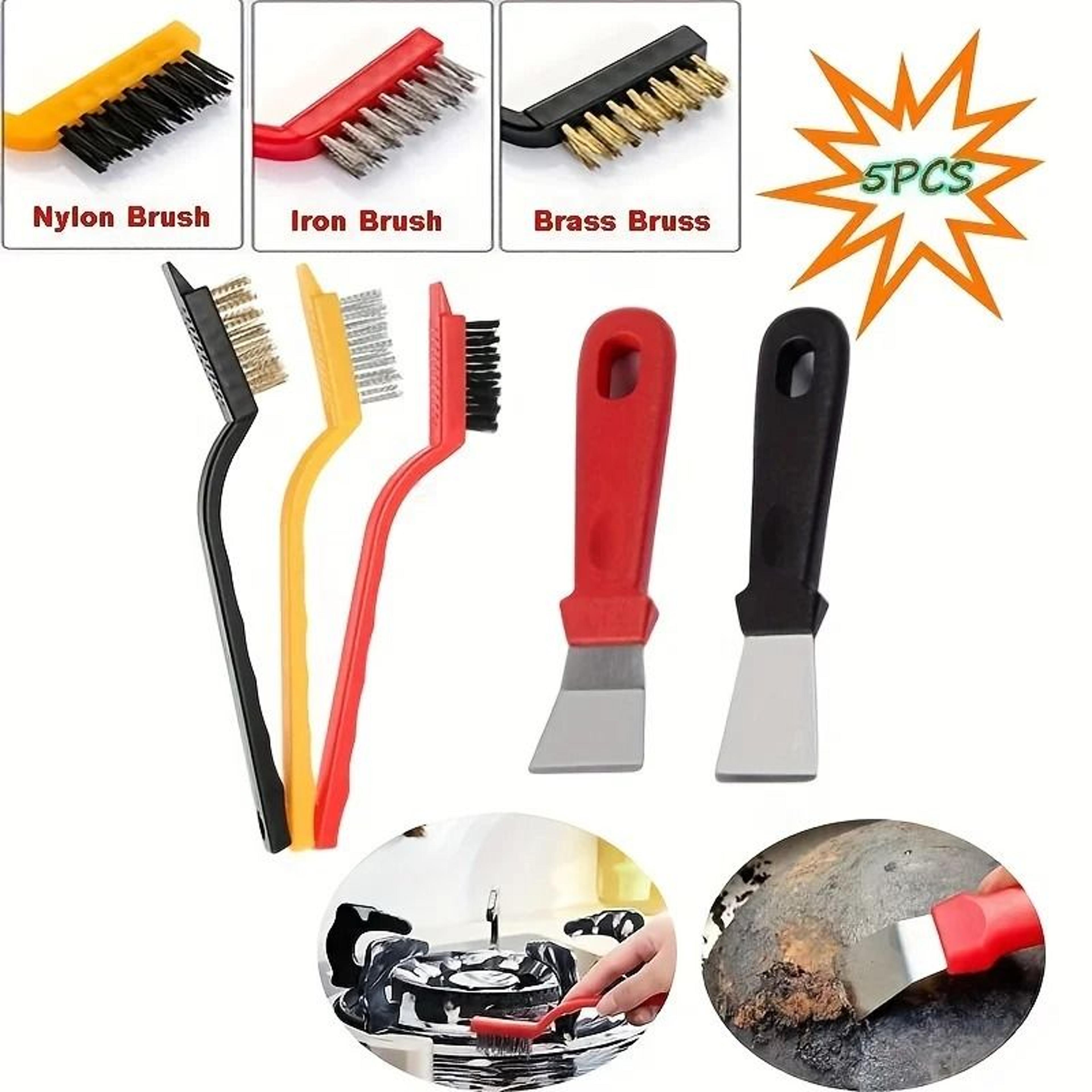 5Piece Kitchen Cleaning Brush  Scraper Set  HeavyDuty Oil And Dirt Removal 2