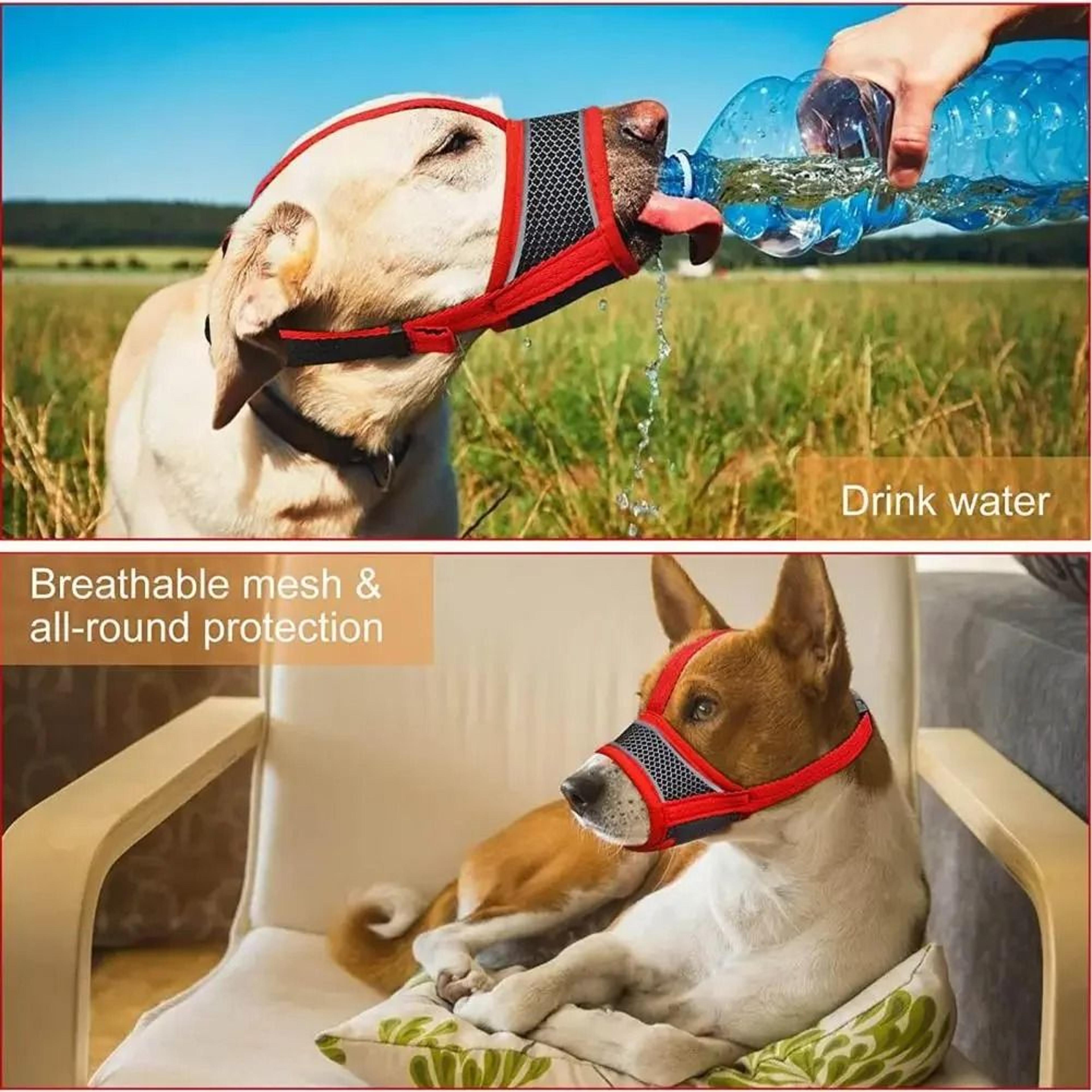 Breathable Adjustable Dog Muzzle  Soft Mesh AntiBite  AntiChewing Guard 2