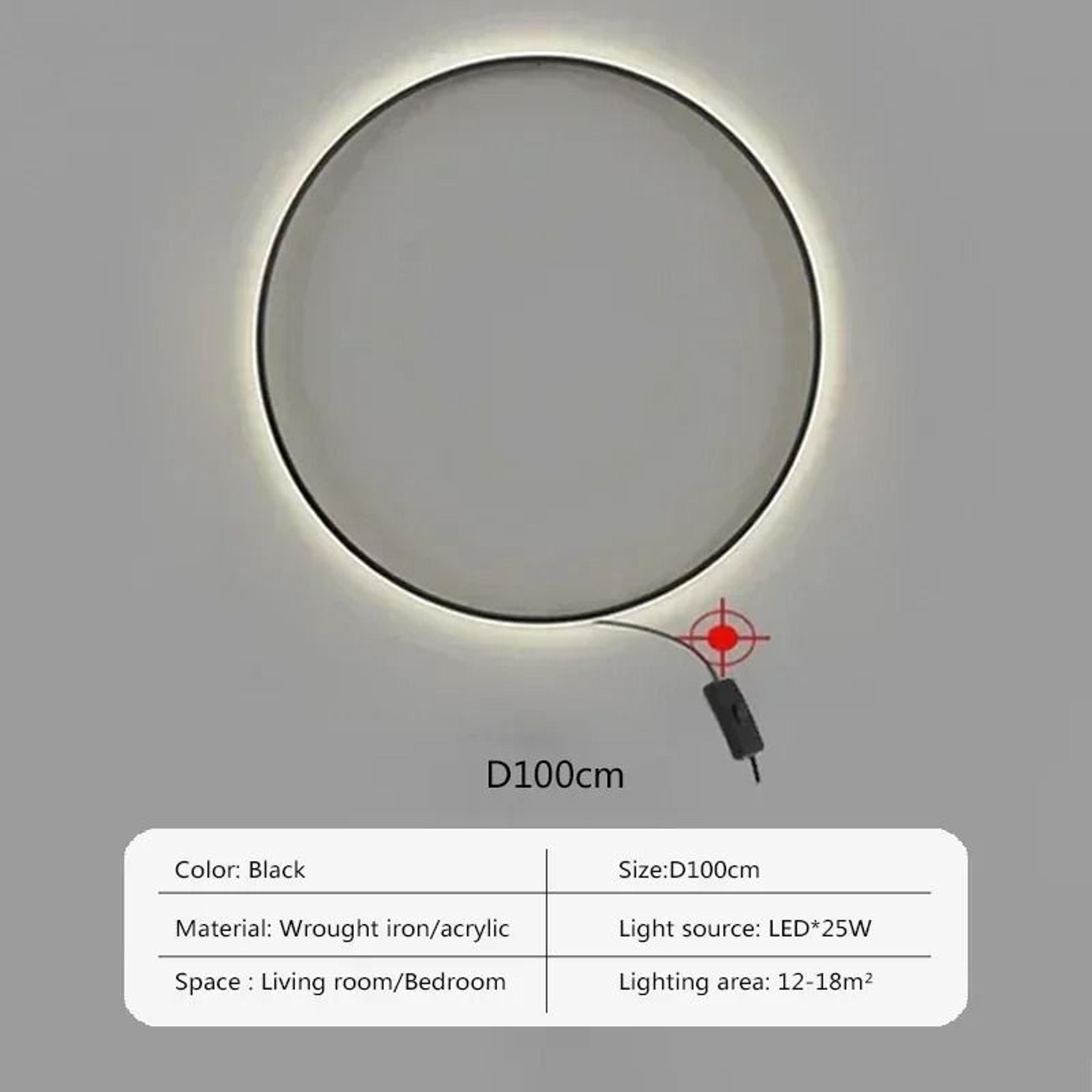 Modern Large Circle LED Wall Sconce  Sleek Tricolor Indoor Lighting 7