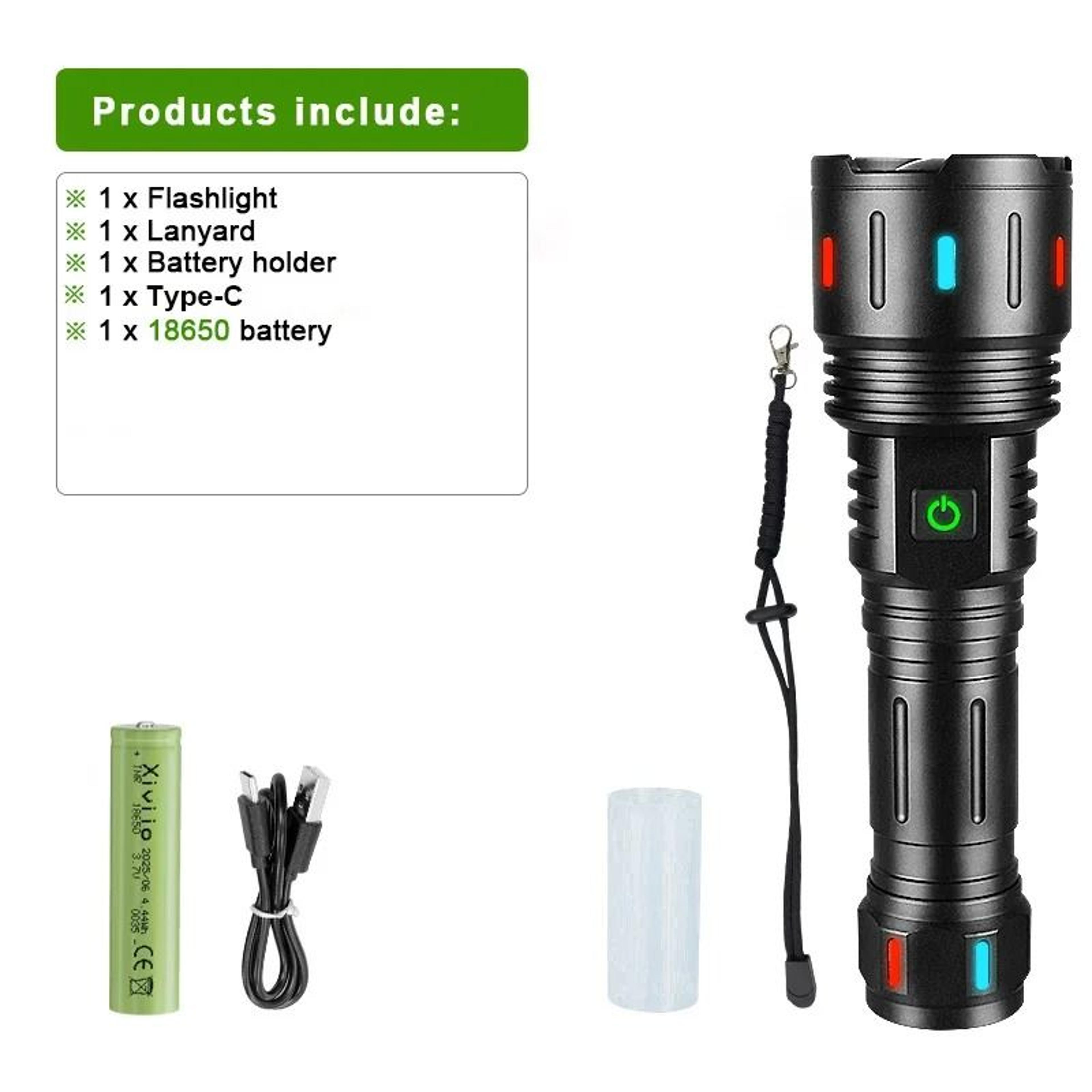 Super Bright LED Flashlight  HighPower Rechargeable Zoomable Torch 9