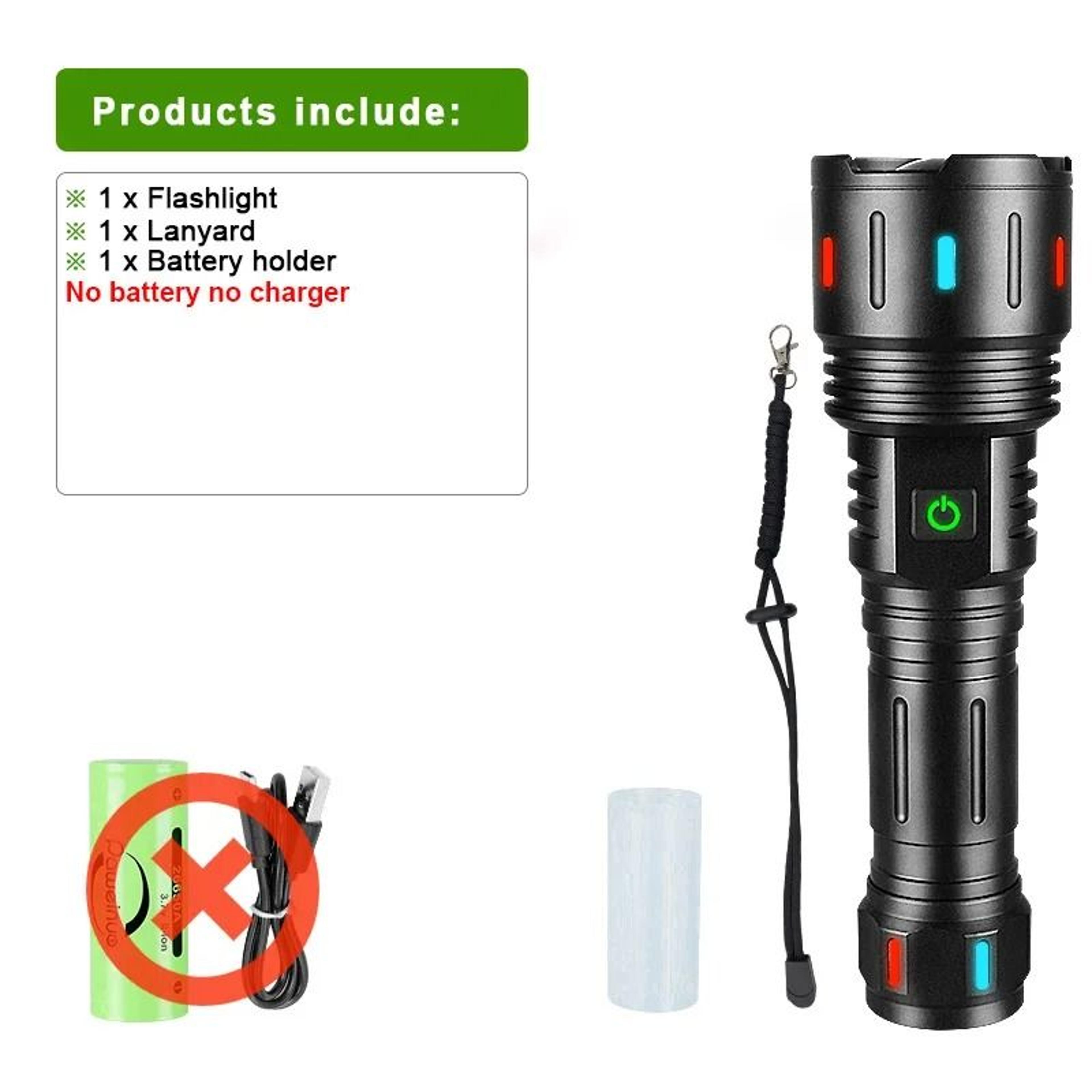 Super Bright LED Flashlight  HighPower Rechargeable Zoomable Torch 8