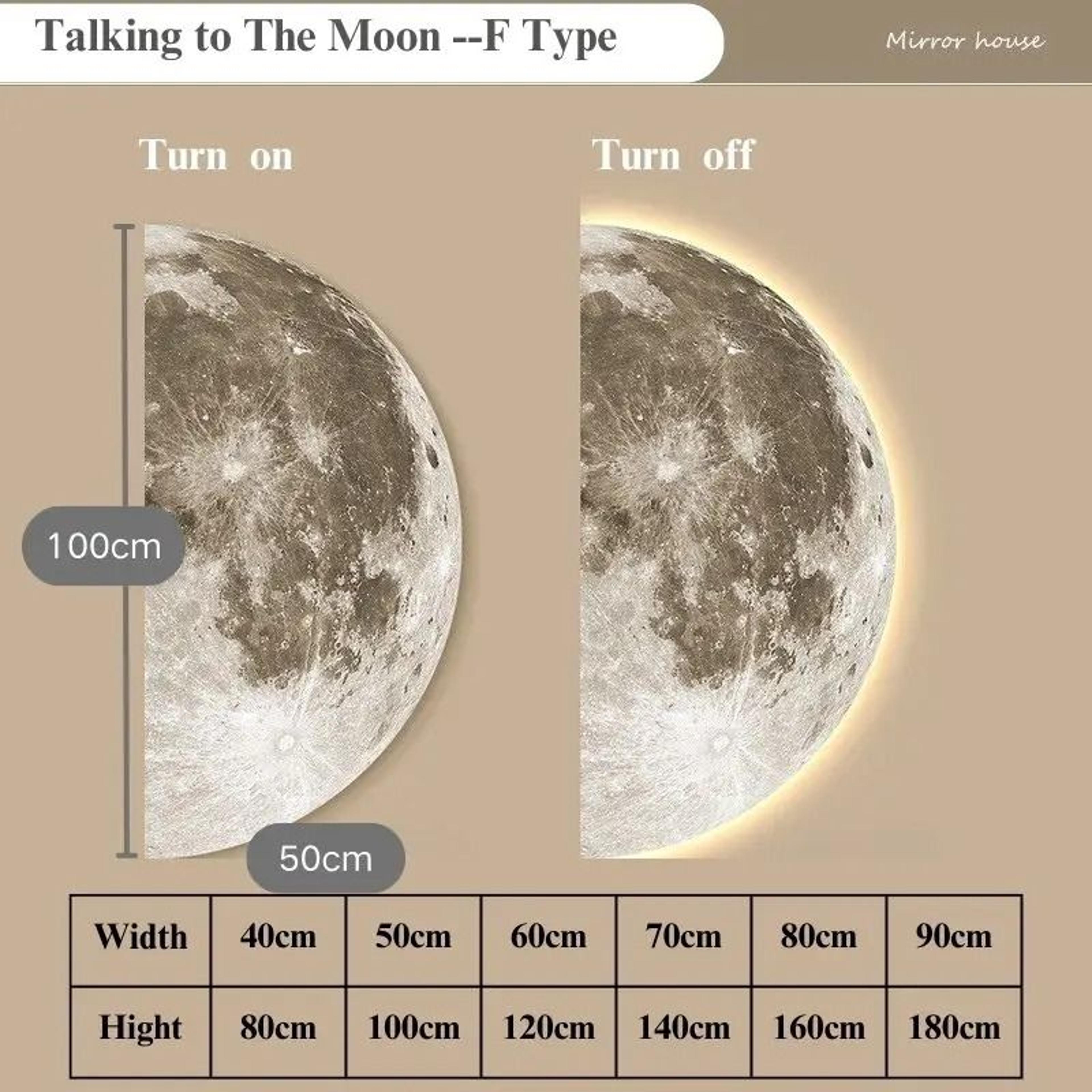 Creative LED Moon Wall Painting Lamp  Remote Control Minimalist Decor 8