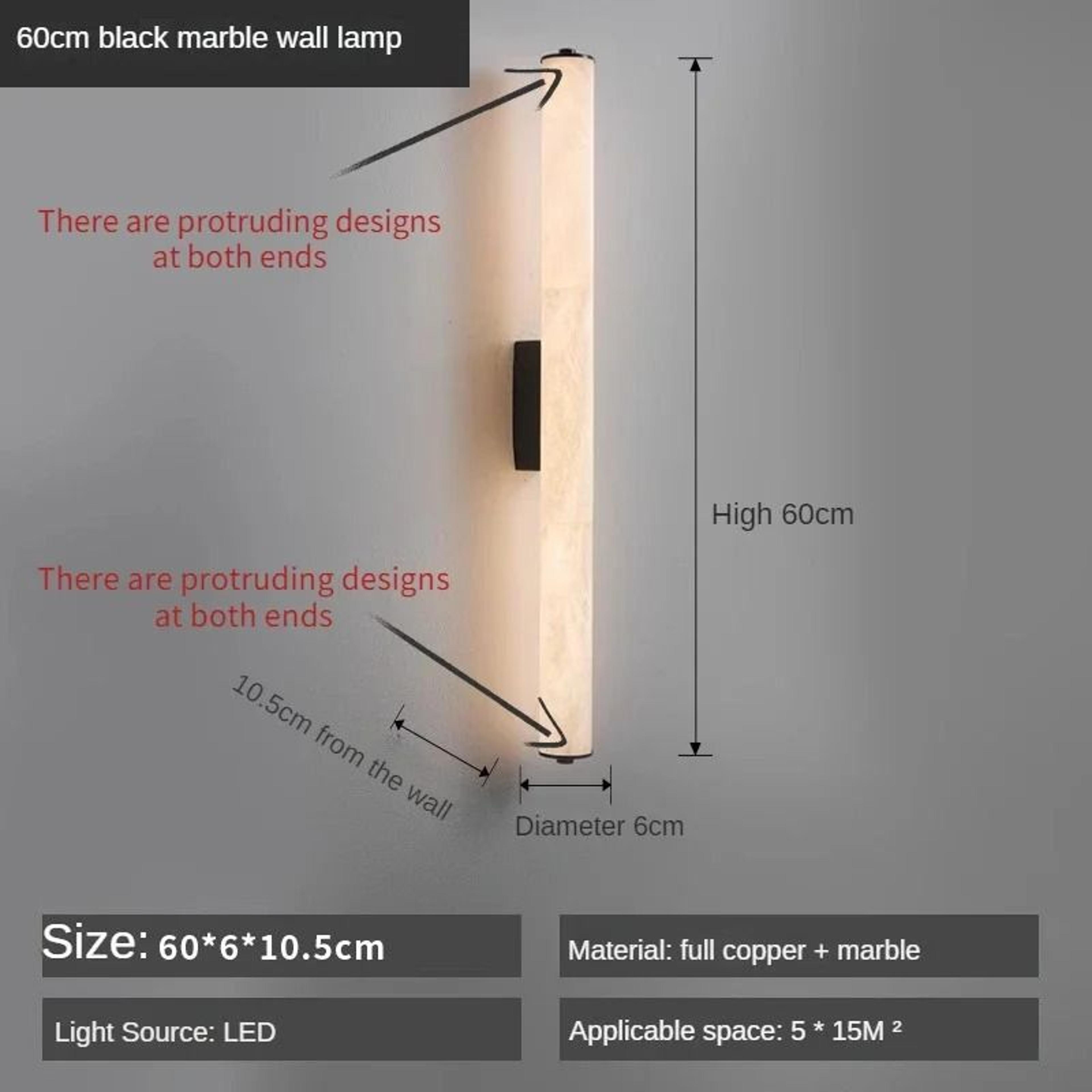 Full Copper Spanish Natural Snowflake Marble LED Wall Lamp 13