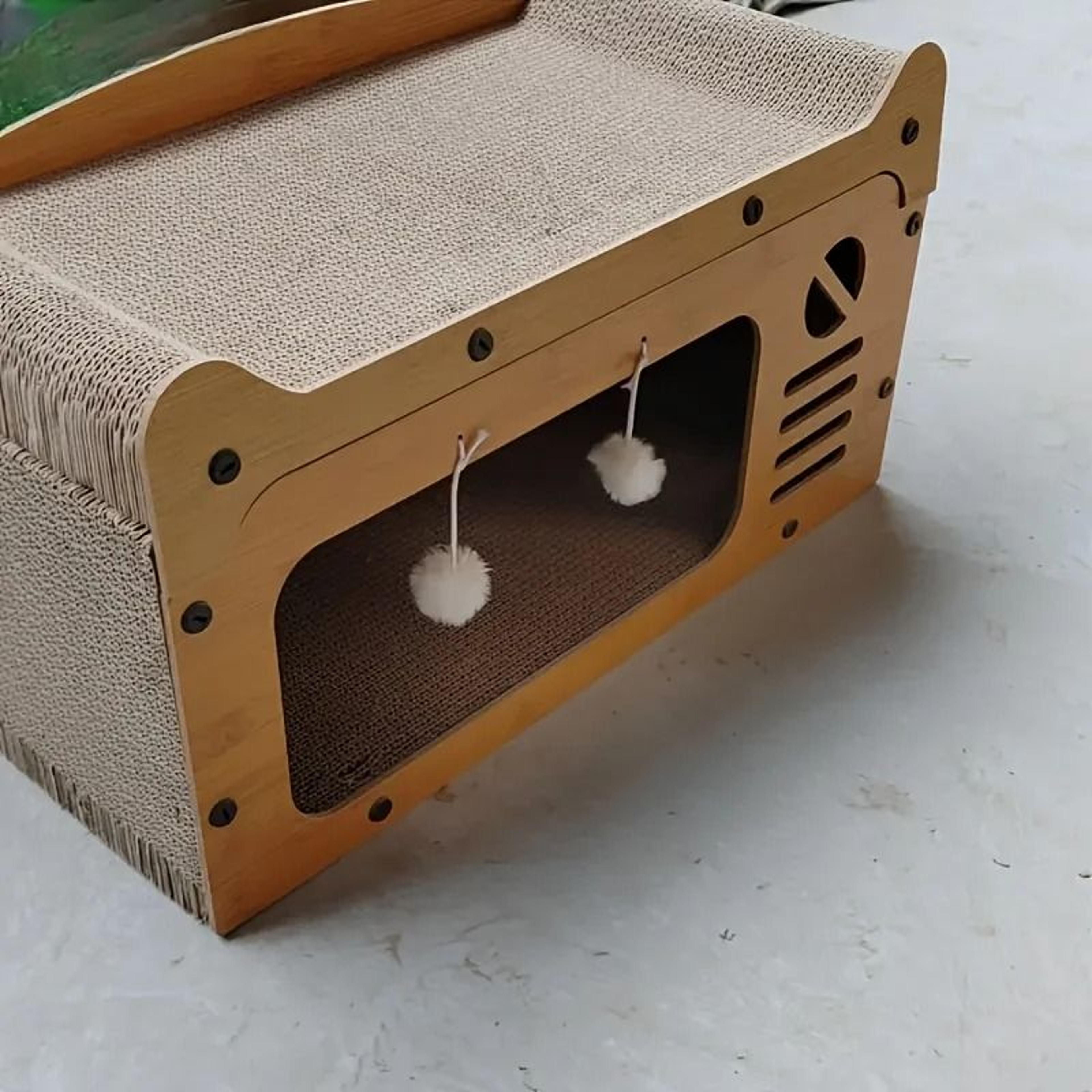 Luxury Cat Scratch Sofa With Durable Cardboard Nest And Interactive Toys 2