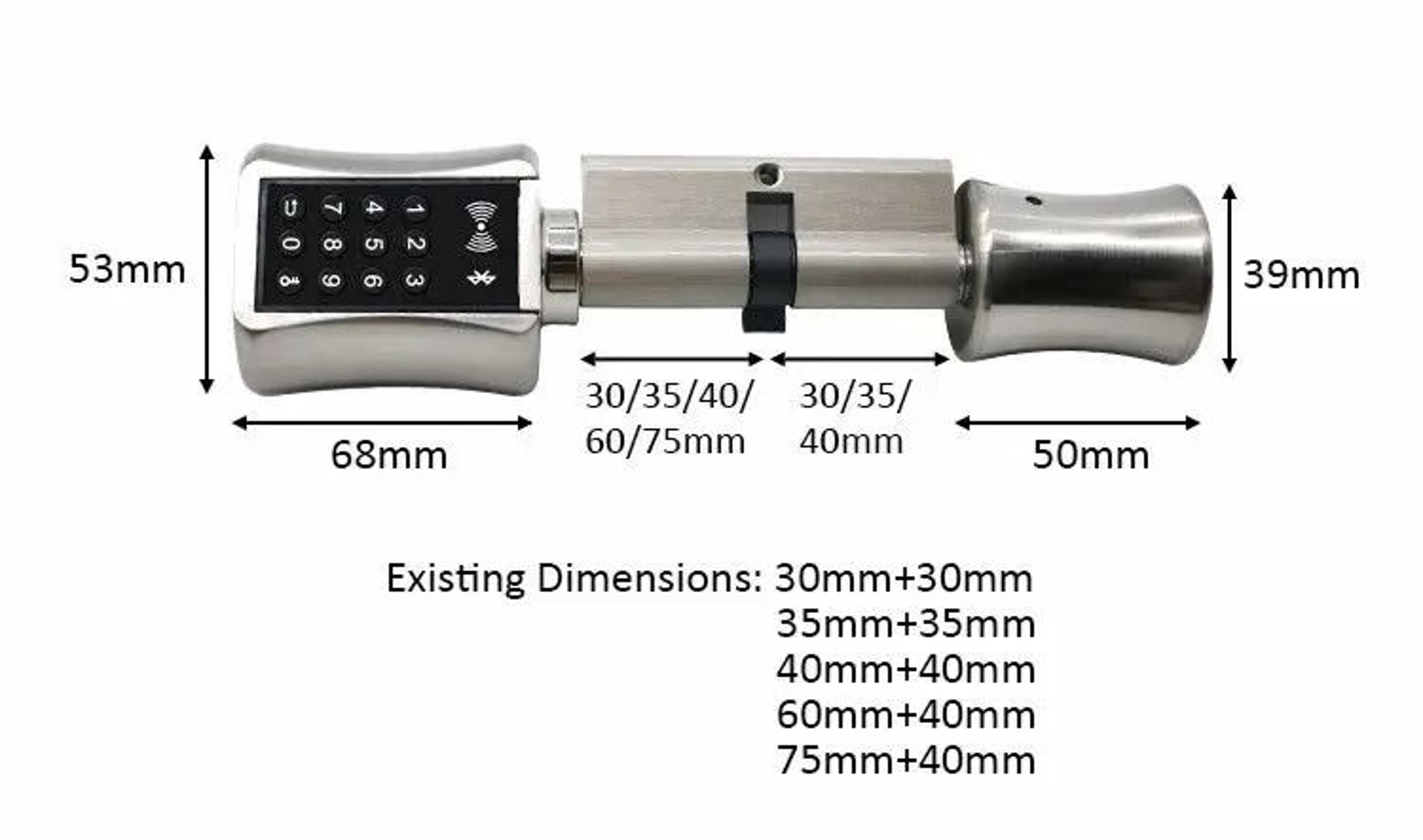 Bluetooth Smart Cylinder Lock With Digital Keypad 1