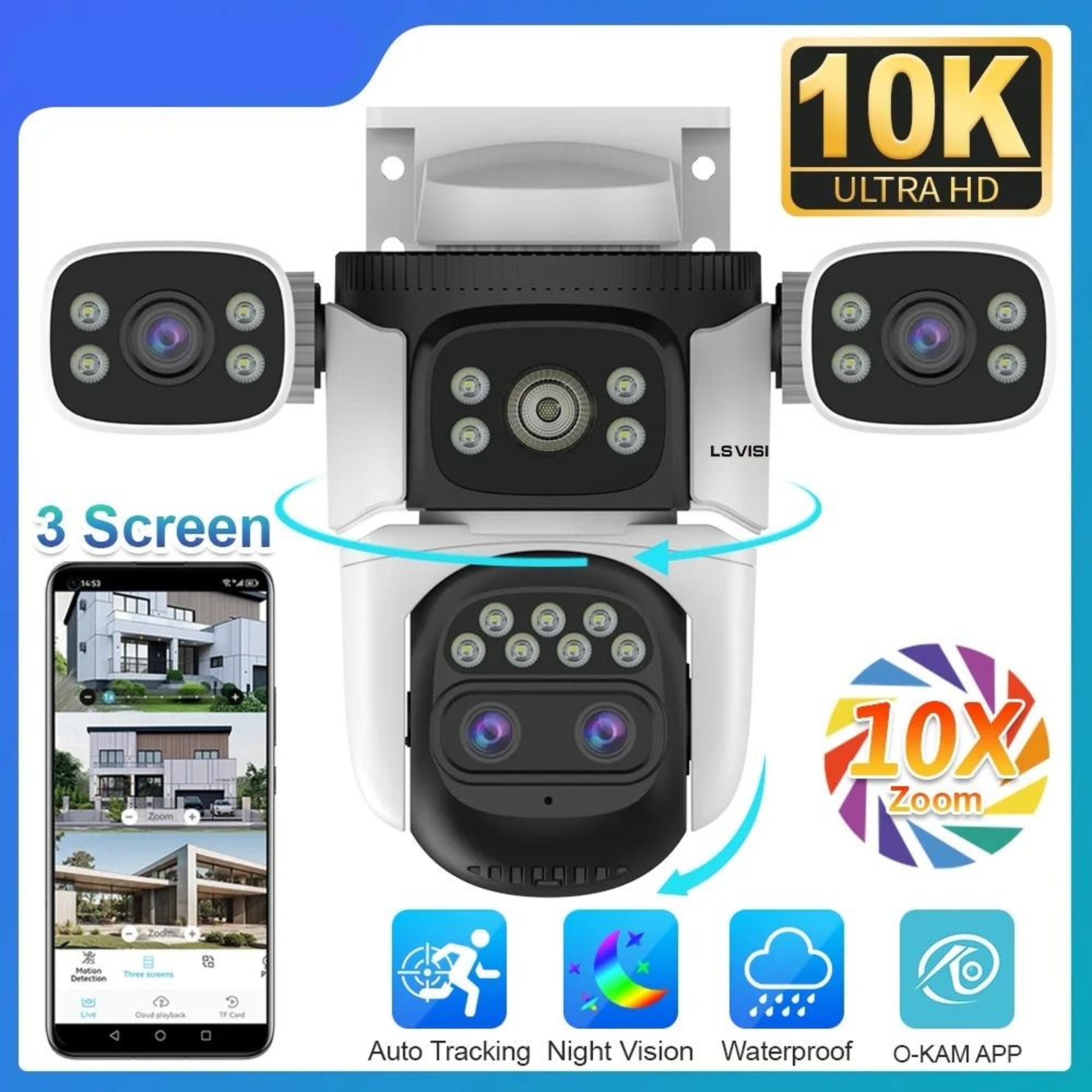 20MP ThreeScreen Outdoor WiFi Surveillance Camera 0