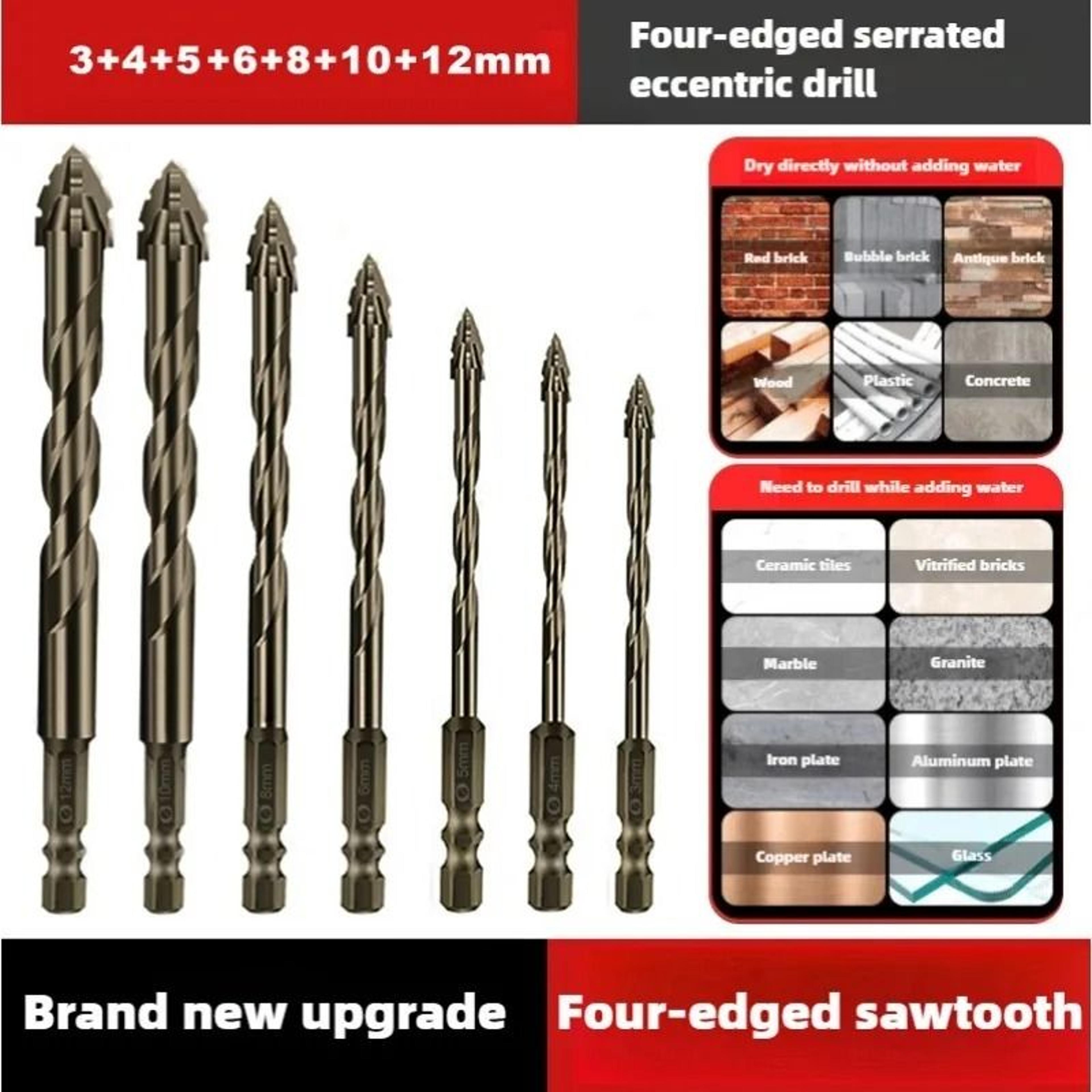 Professional FourEdged Serrated Eccentric Drill Bits 2
