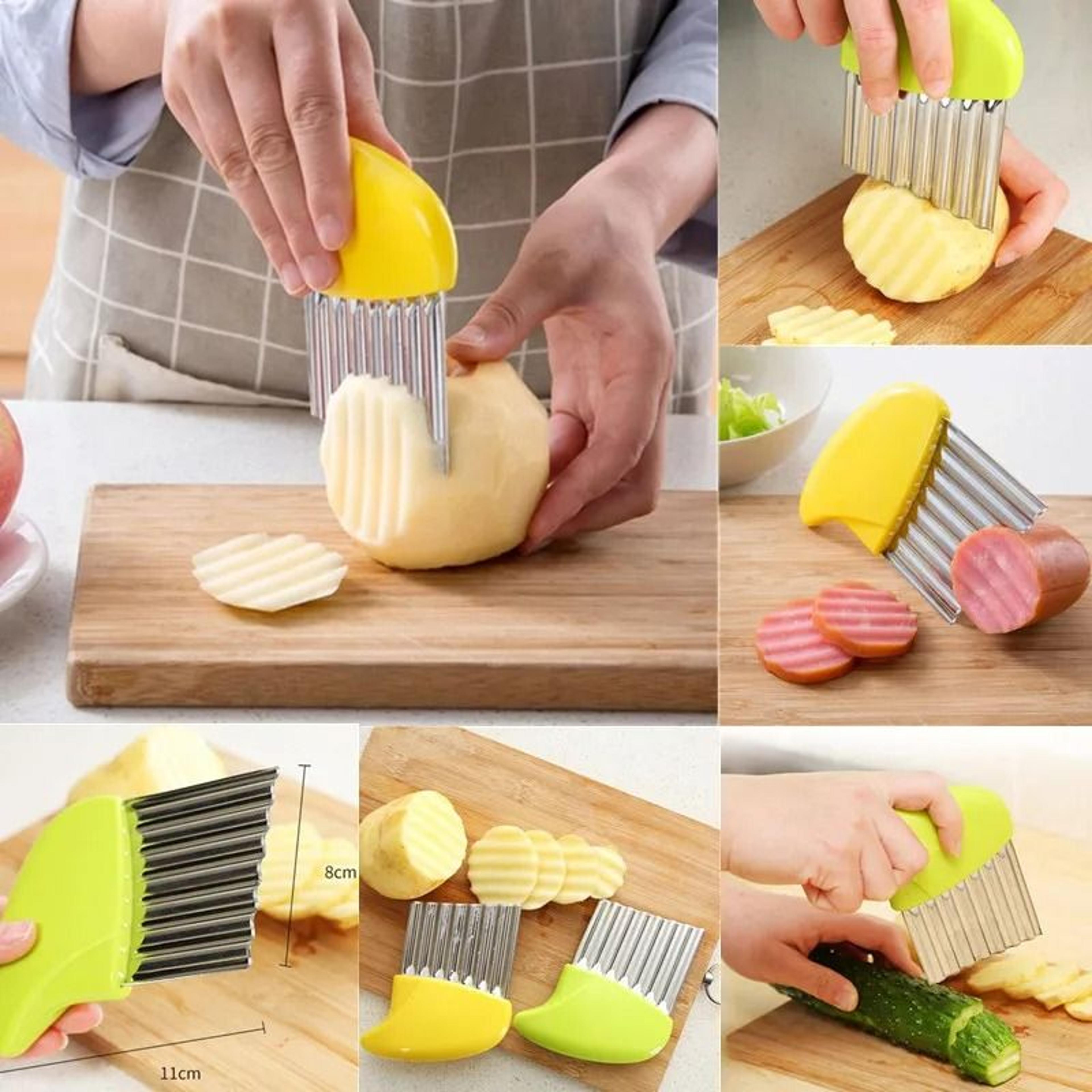 Stainless Steel Wavy Crinkle Slicer  Potato Cutter 6