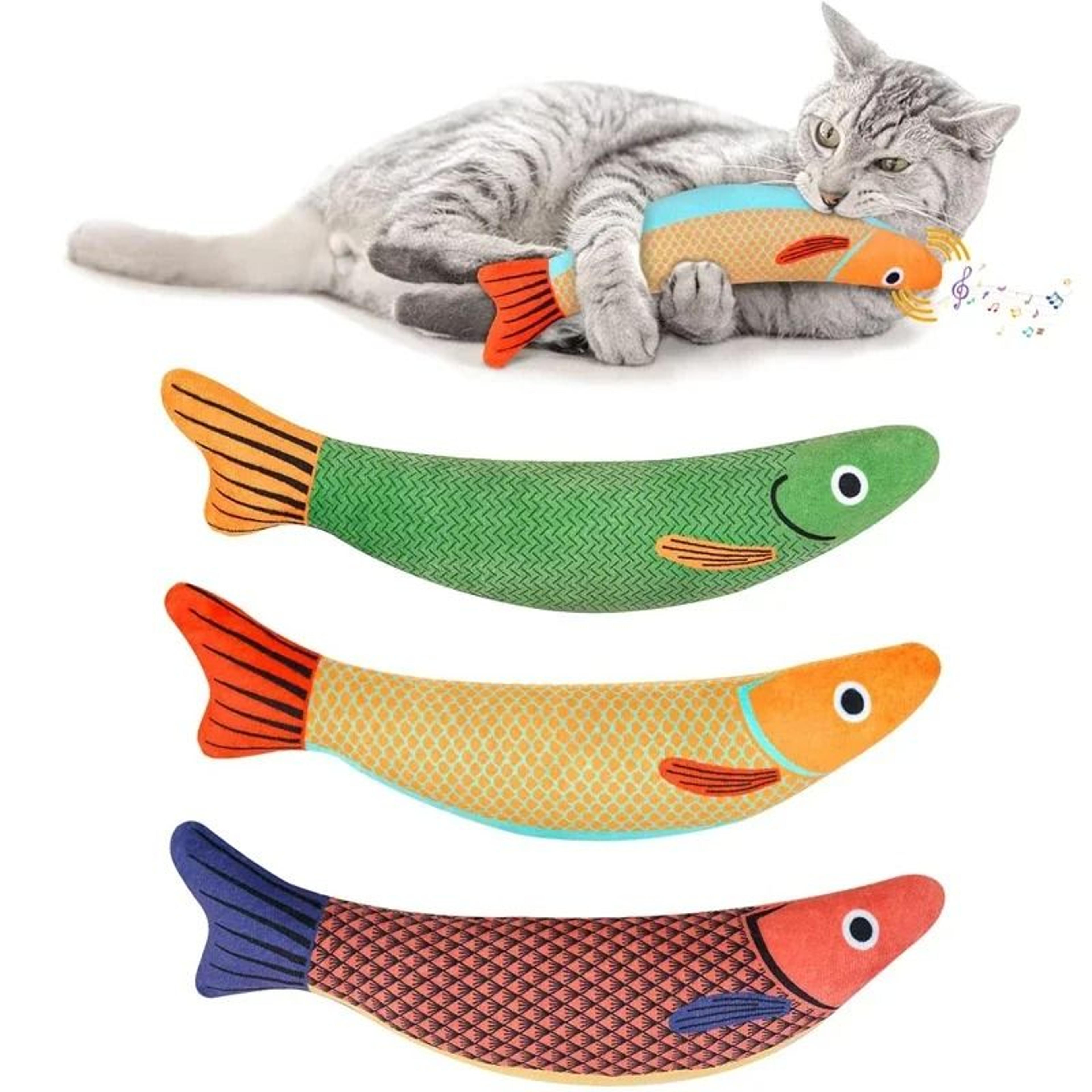 3D Simulation Catnip Interactive Plush Fish Toy 1