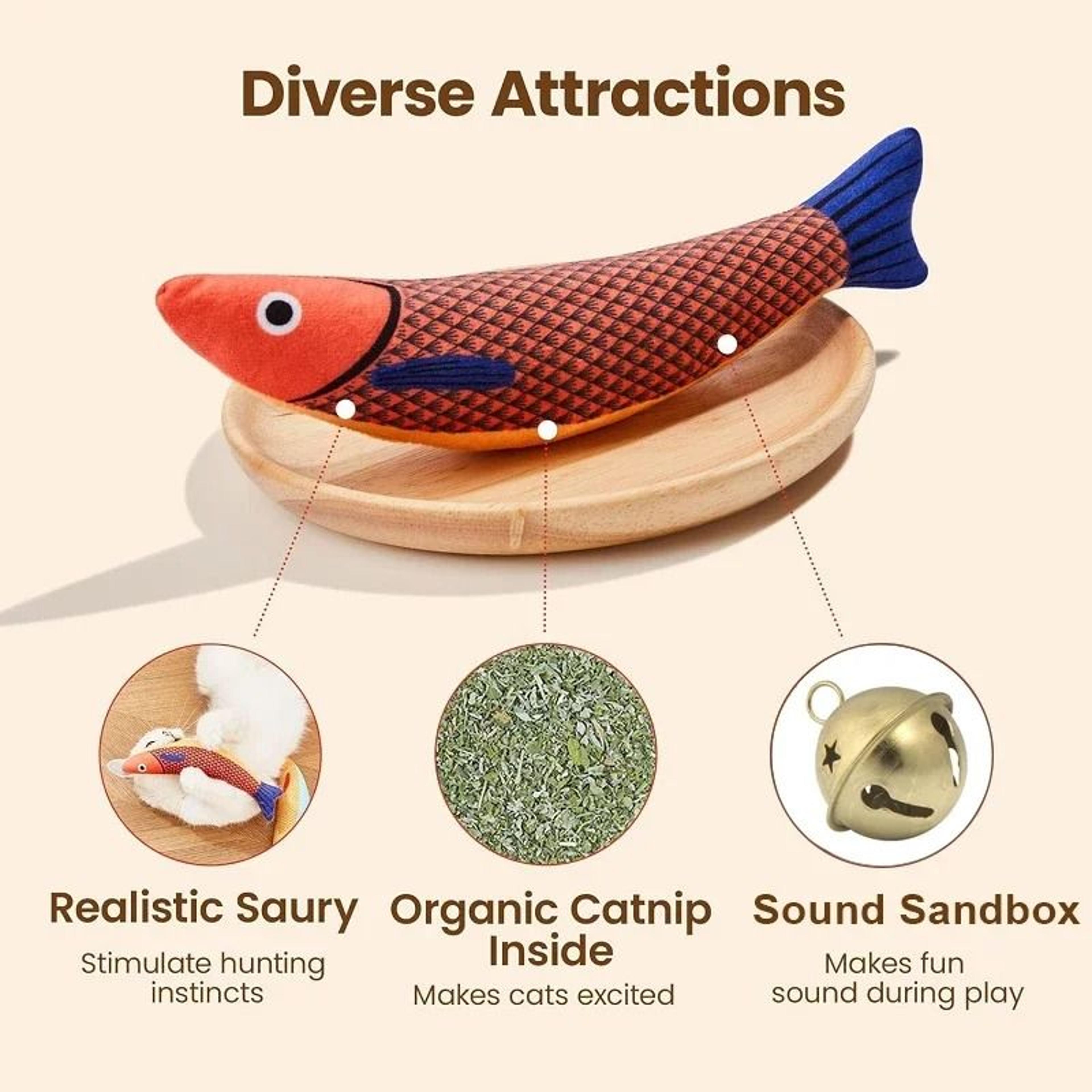 3D Simulation Catnip Interactive Plush Fish Toy 4