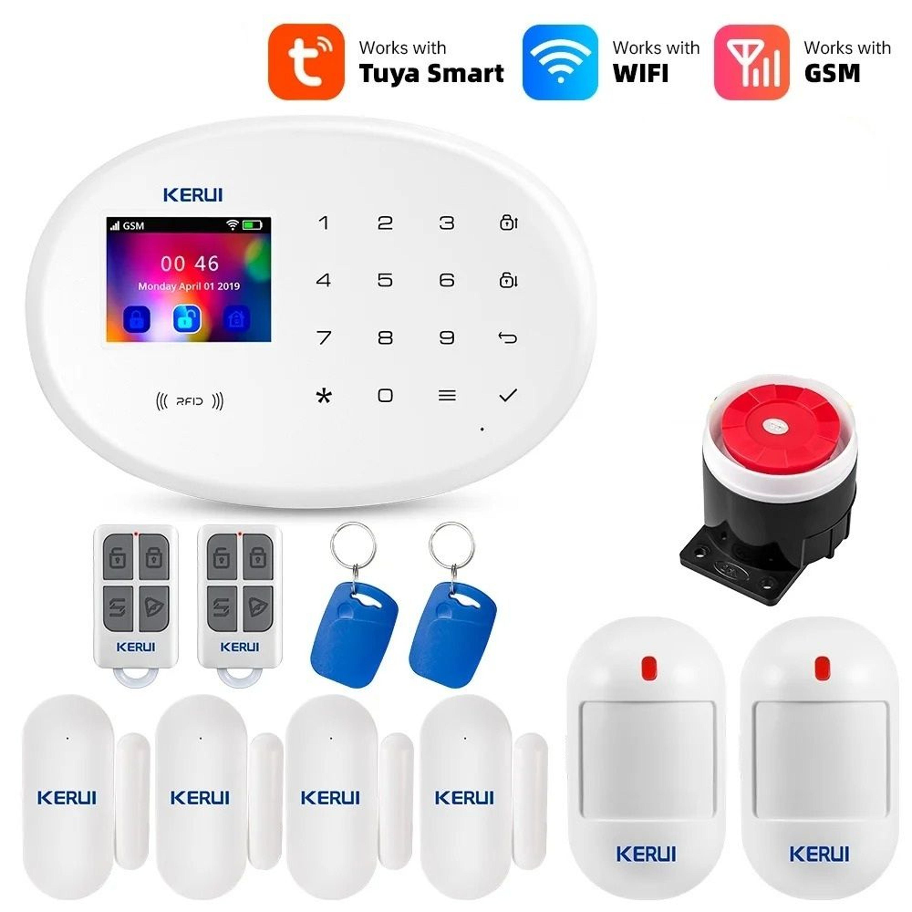 DualNetwork Color Display Security Hub  17Inch WiFi  GSM Alarm System 8