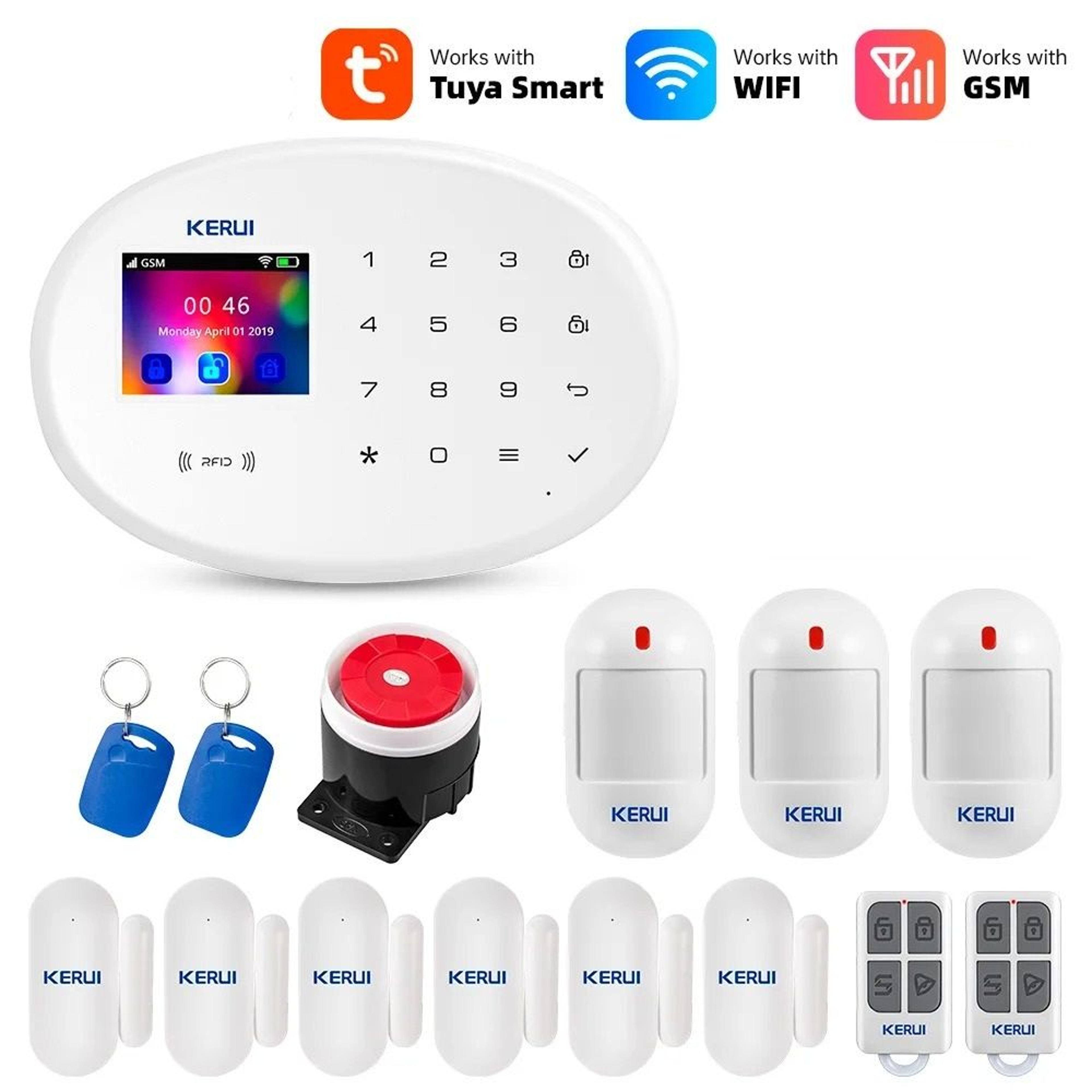 DualNetwork Color Display Security Hub  17Inch WiFi  GSM Alarm System 9