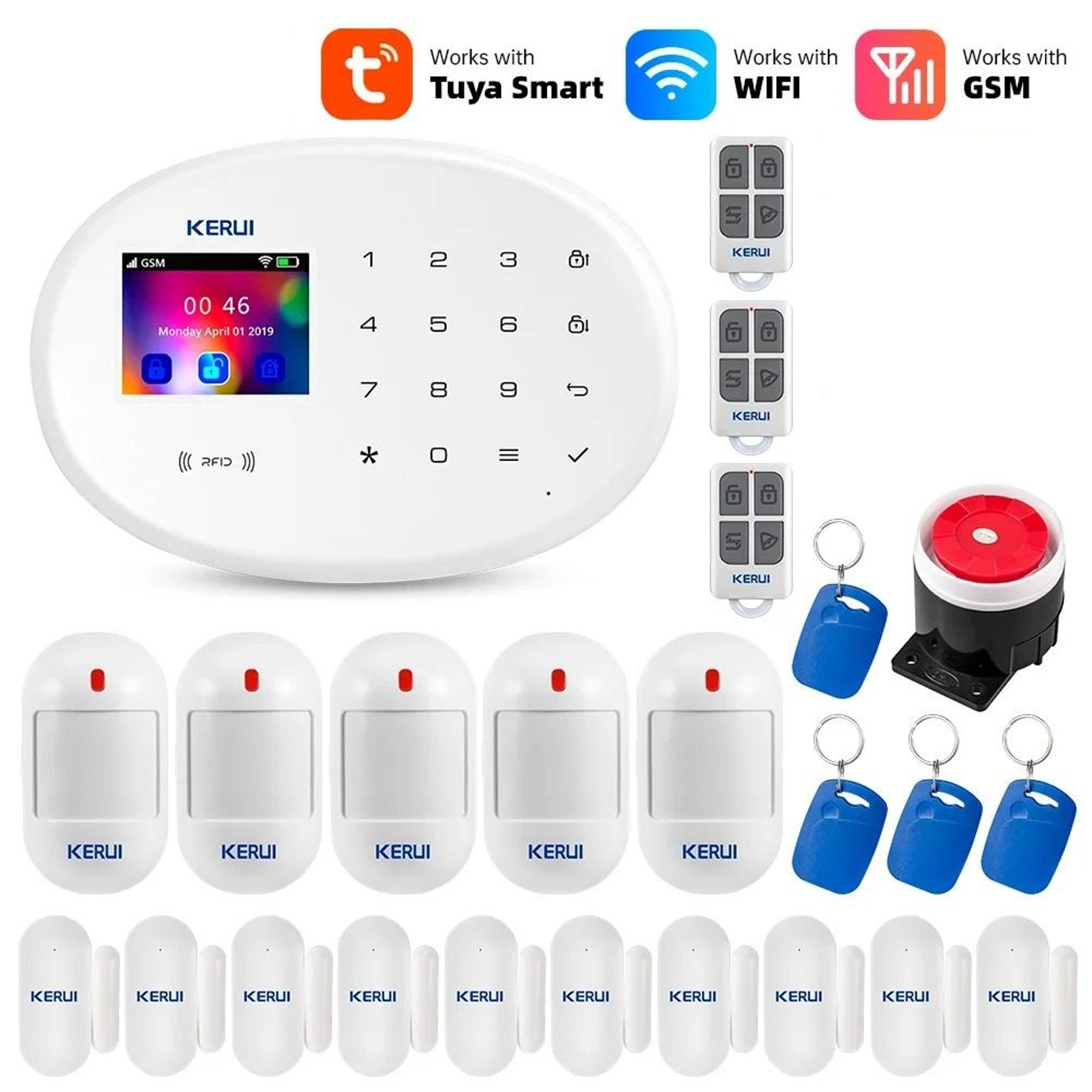 DualNetwork Color Display Security Hub  17Inch WiFi  GSM Alarm System 11