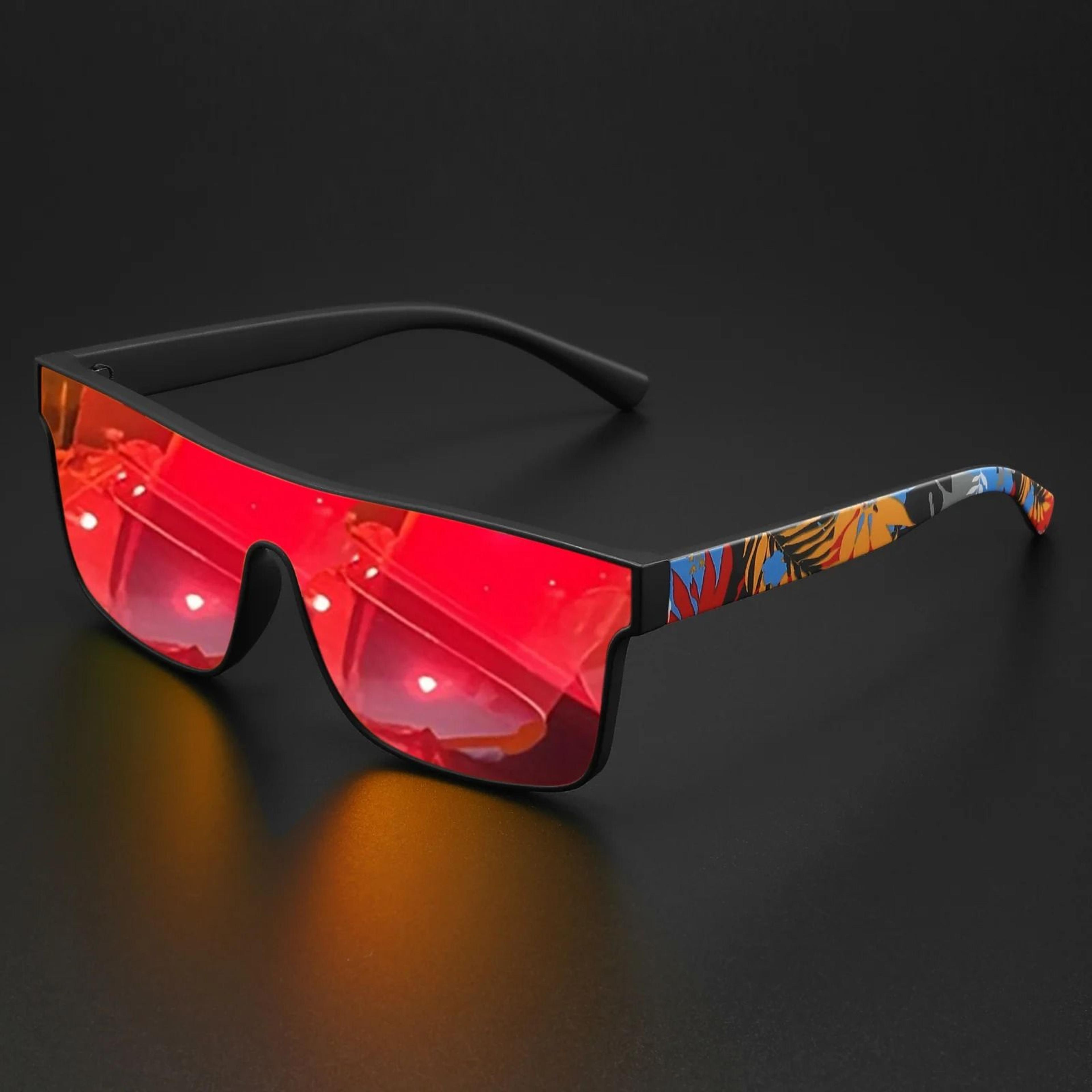 square high-performance sports sunglasses - uv400 protective one-piece shield