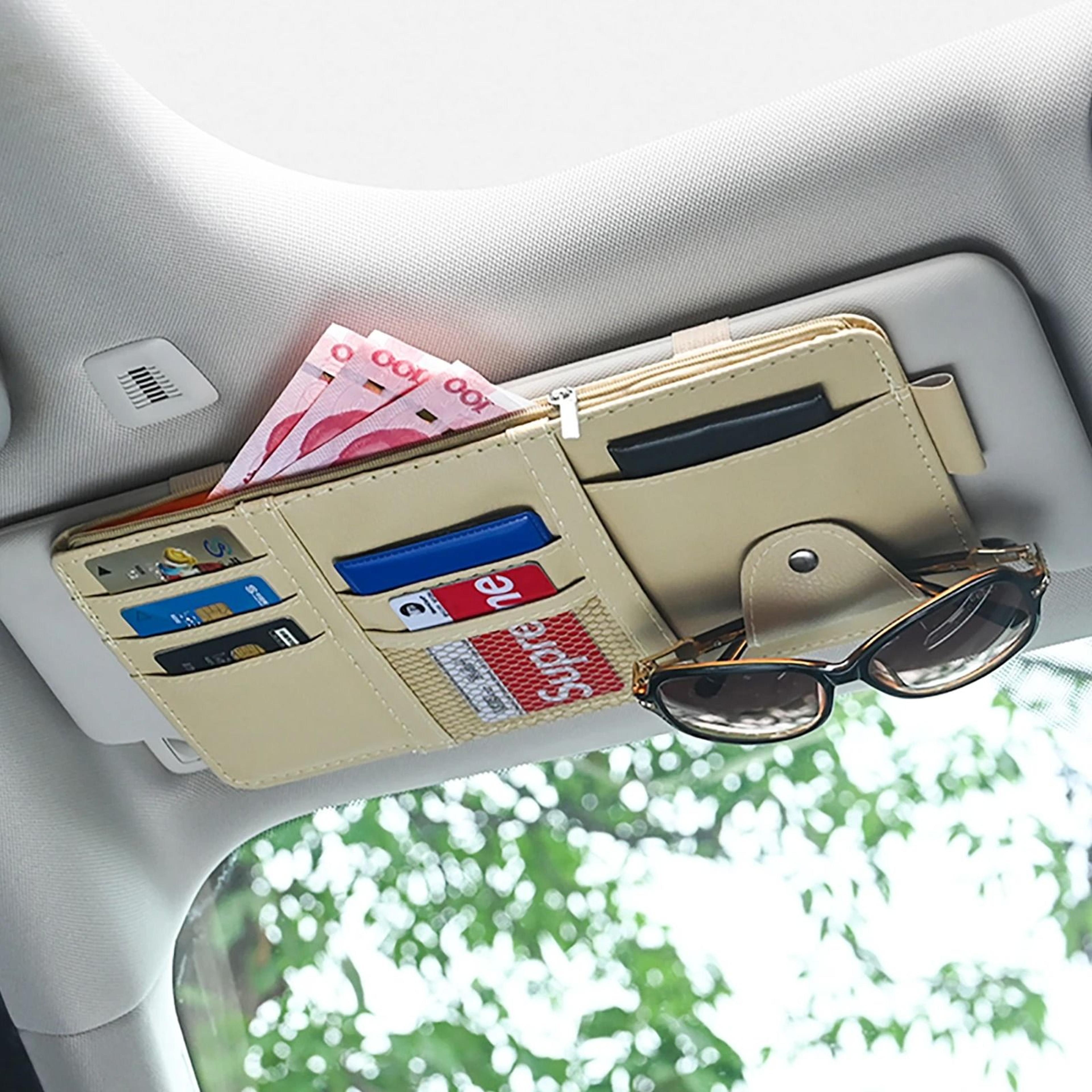 Universal Leatherette Sun Visor Organizer  MultiFunction Travel Storage Hub 10