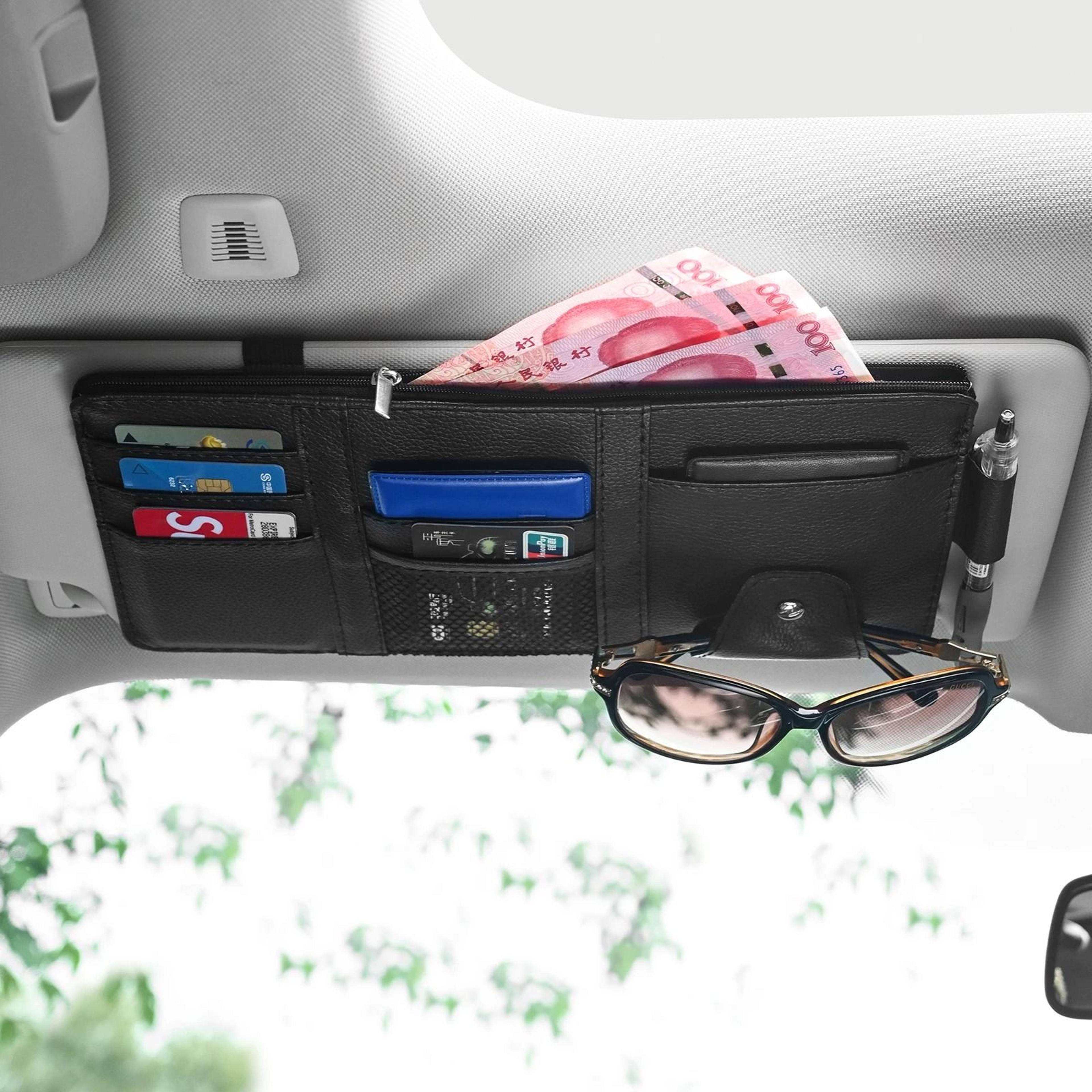 Universal Leatherette Sun Visor Organizer  MultiFunction Travel Storage Hub 1