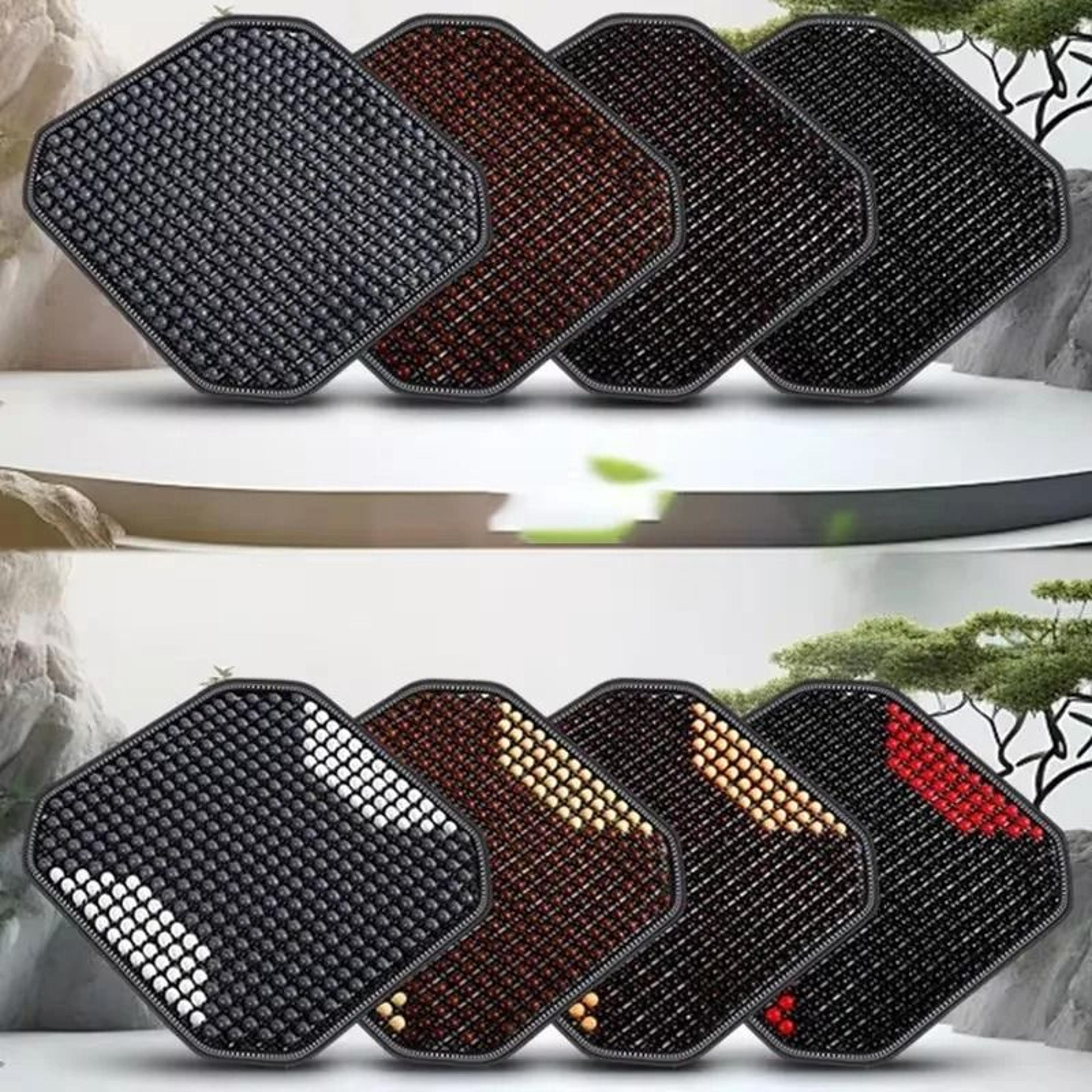 Natural Wooden Bead Cooling Seat Cushion  Breathable Massage Support For Car  Home 4