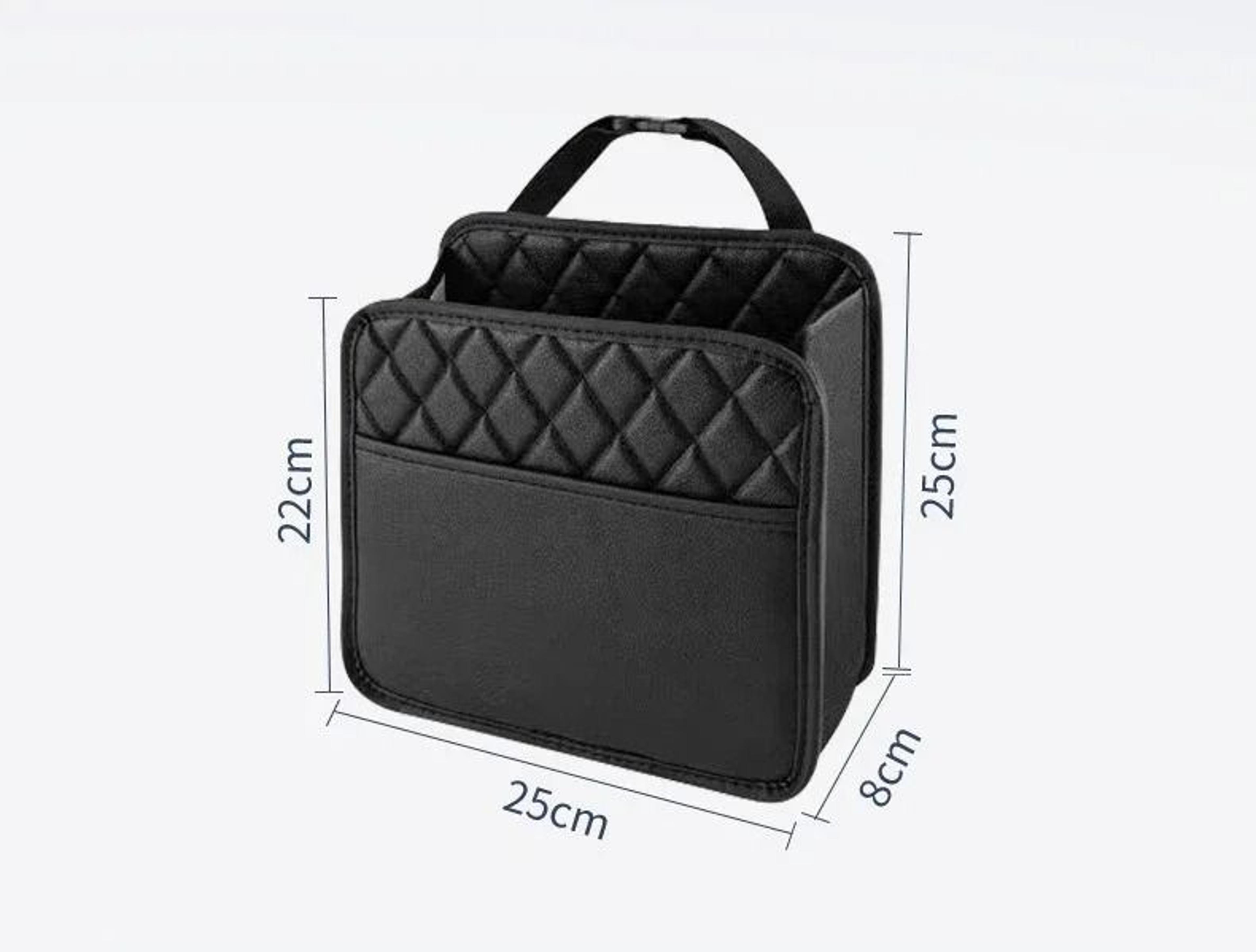 Luxury Quilted Leather Seat Back Organizer  MultiFunctional Folding Storage Hub 6