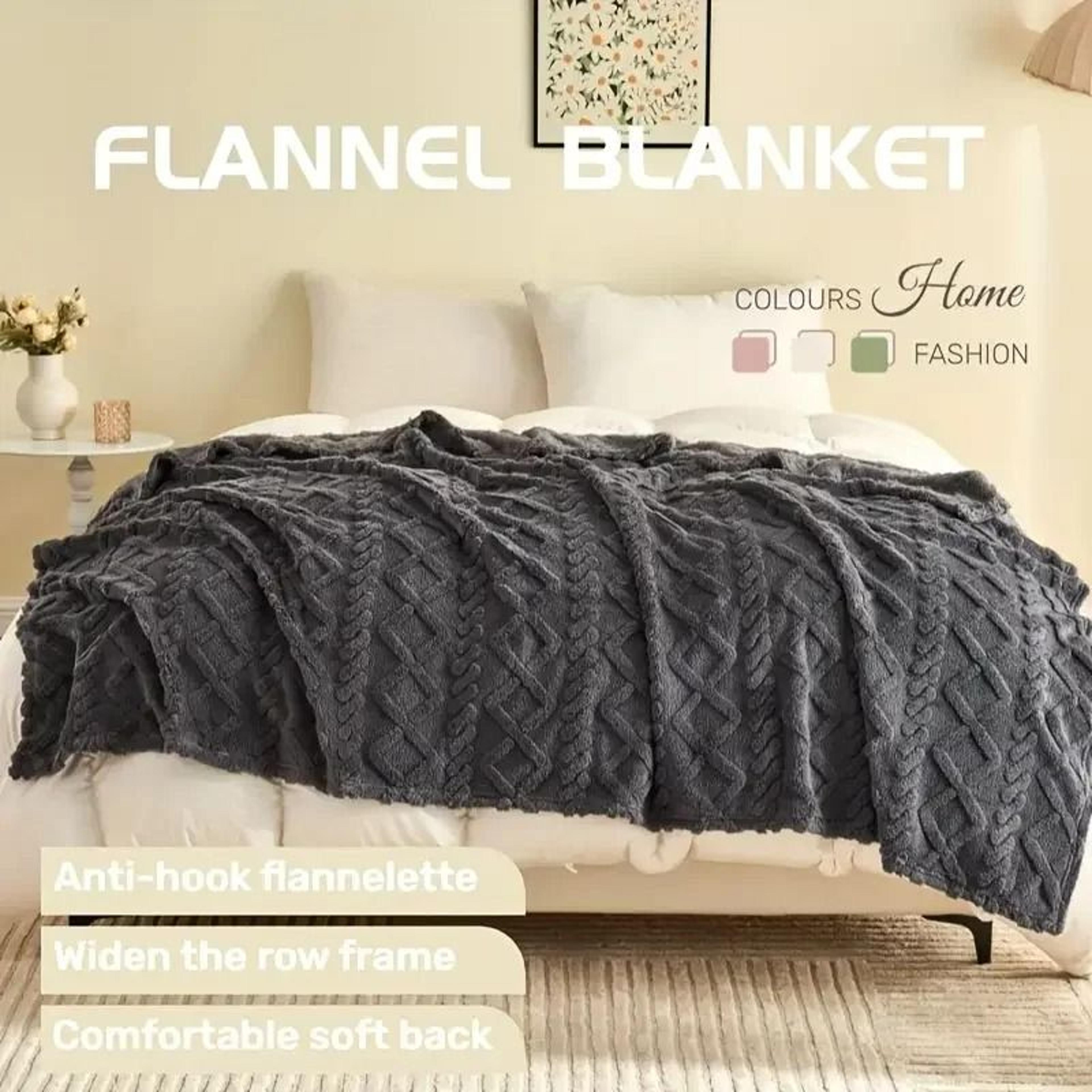 UltraSoft 3D Plush Fleece Blanket  Luxurious DenseWeave Flannel Throw For Exceptional Warmth 3