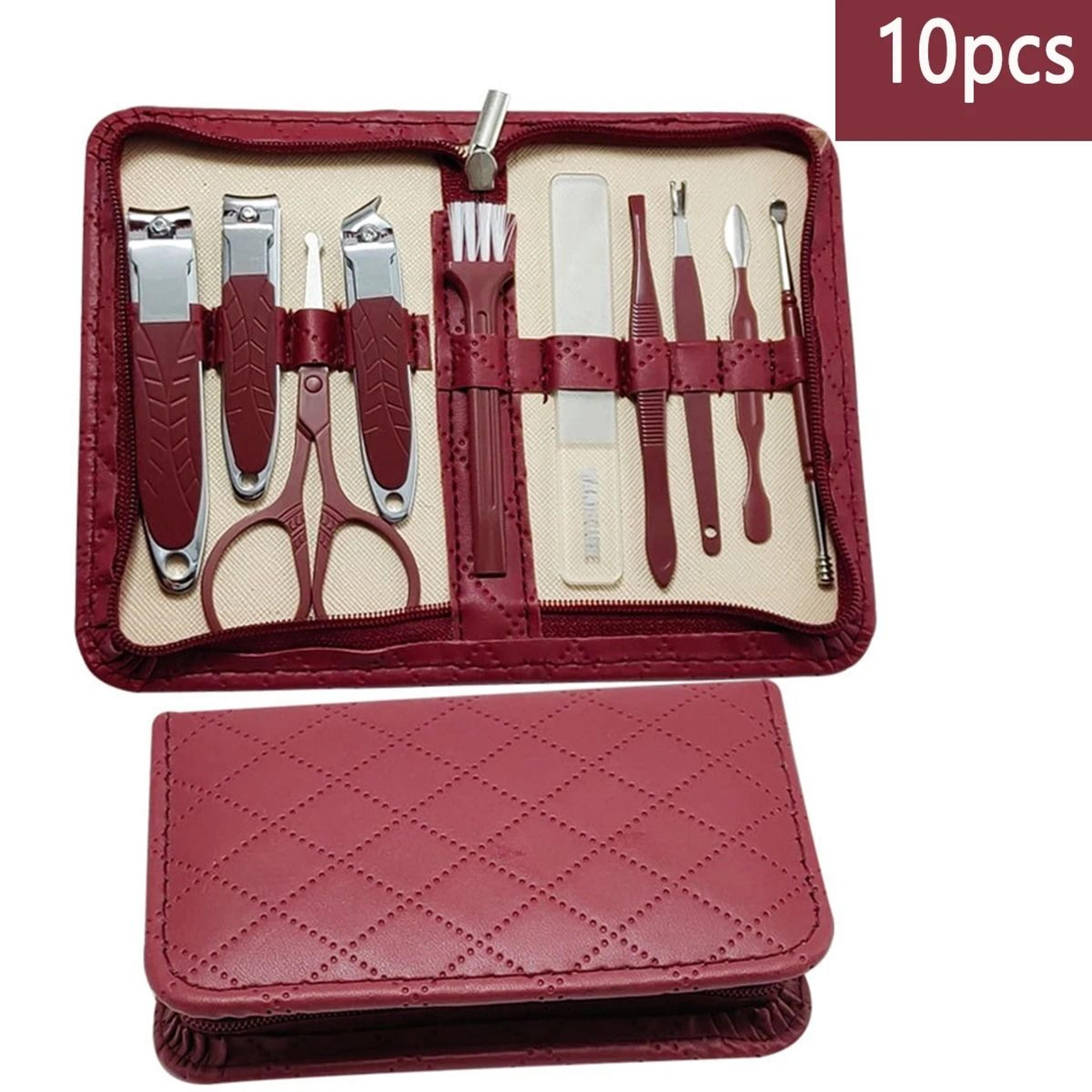 Stainless Steel Manicure  Grooming Kit  1042 Piece Set In Premium Zippered Leather Case 7