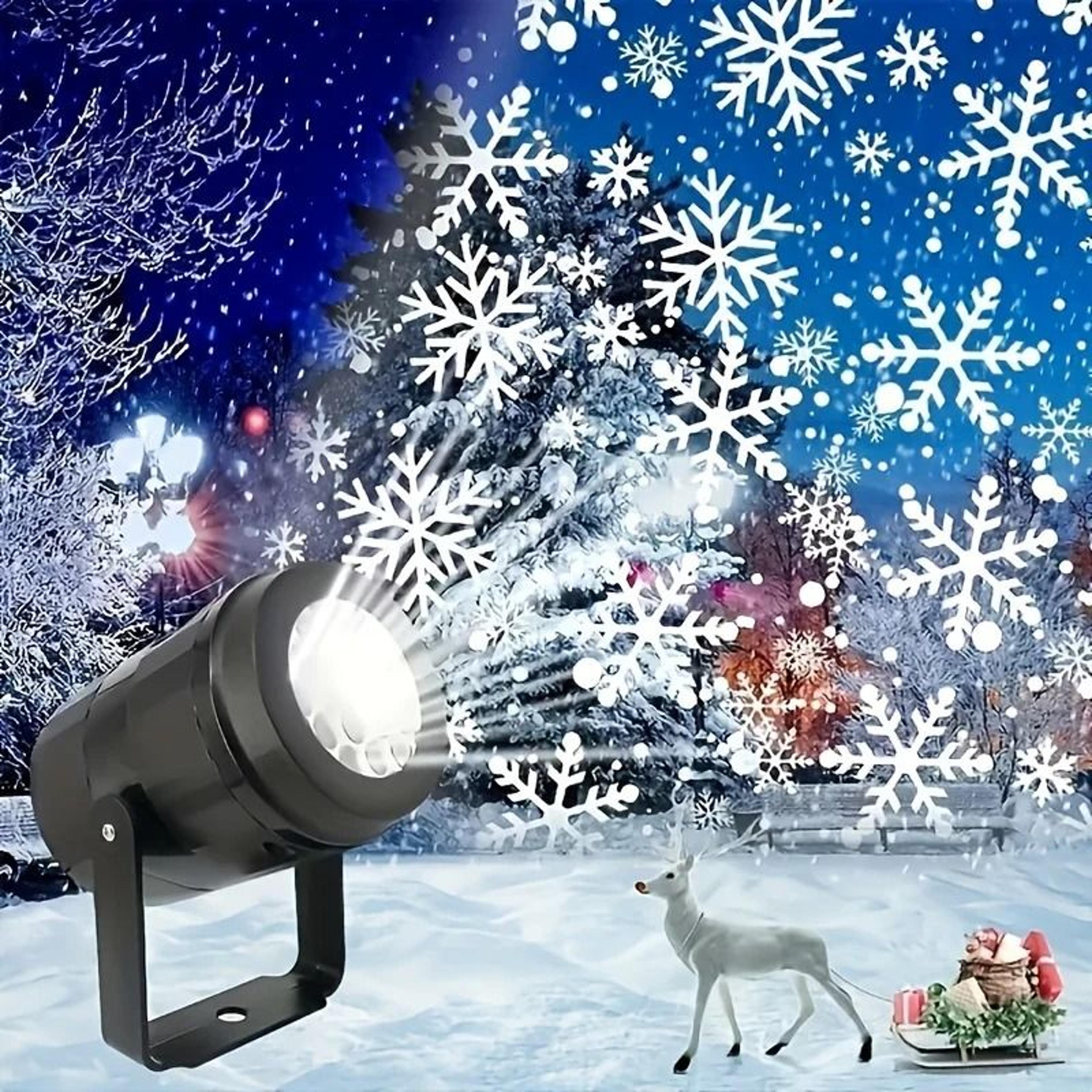 LED Snowflake Projection Light  USB Powered Rotating Winter Simulation Light 0