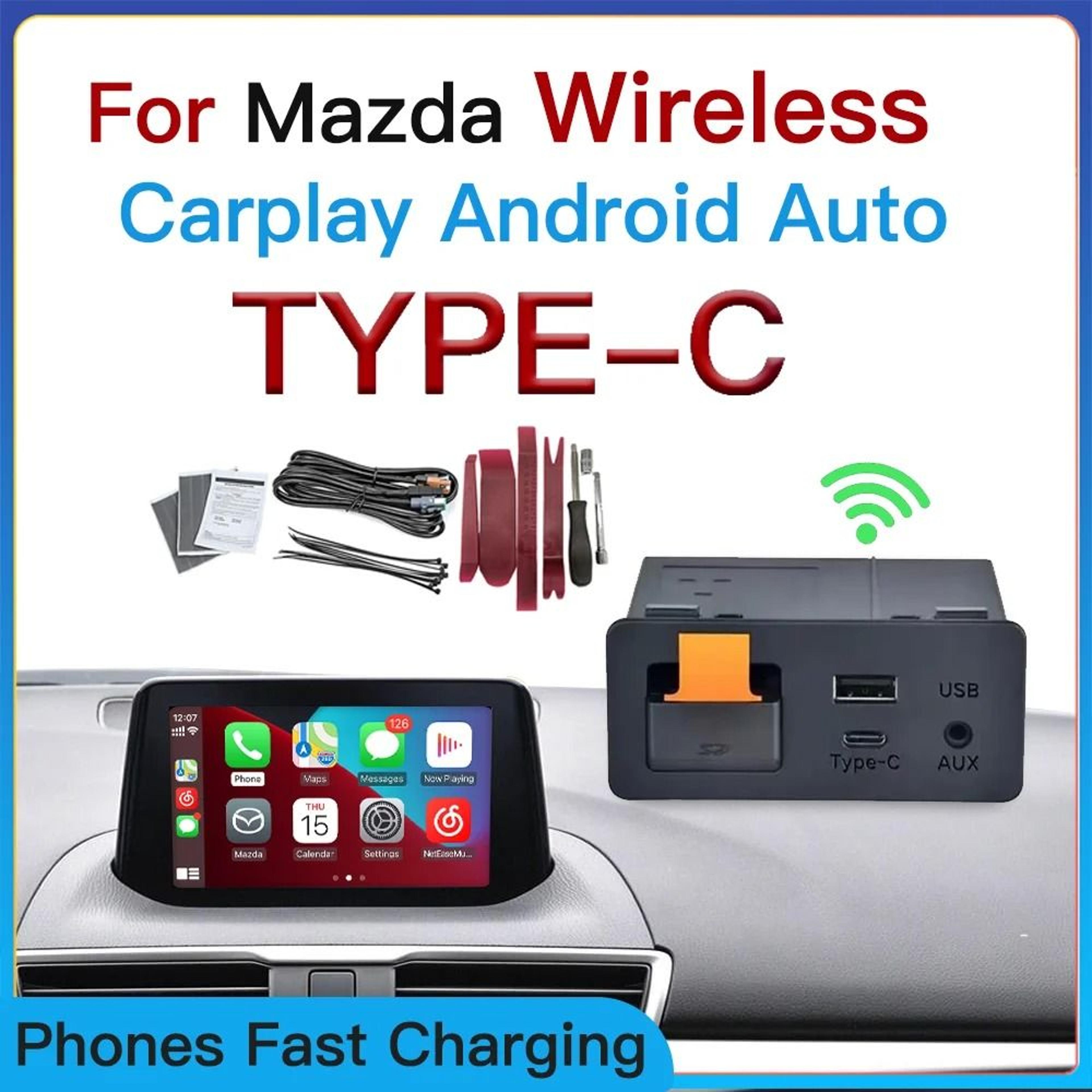 Wireless USBC CarPlay  Android Auto Retrofit Kit  PremiumStyle Hub For Mazda 2 3 6 CX3 CX5 CX9 MX5 0