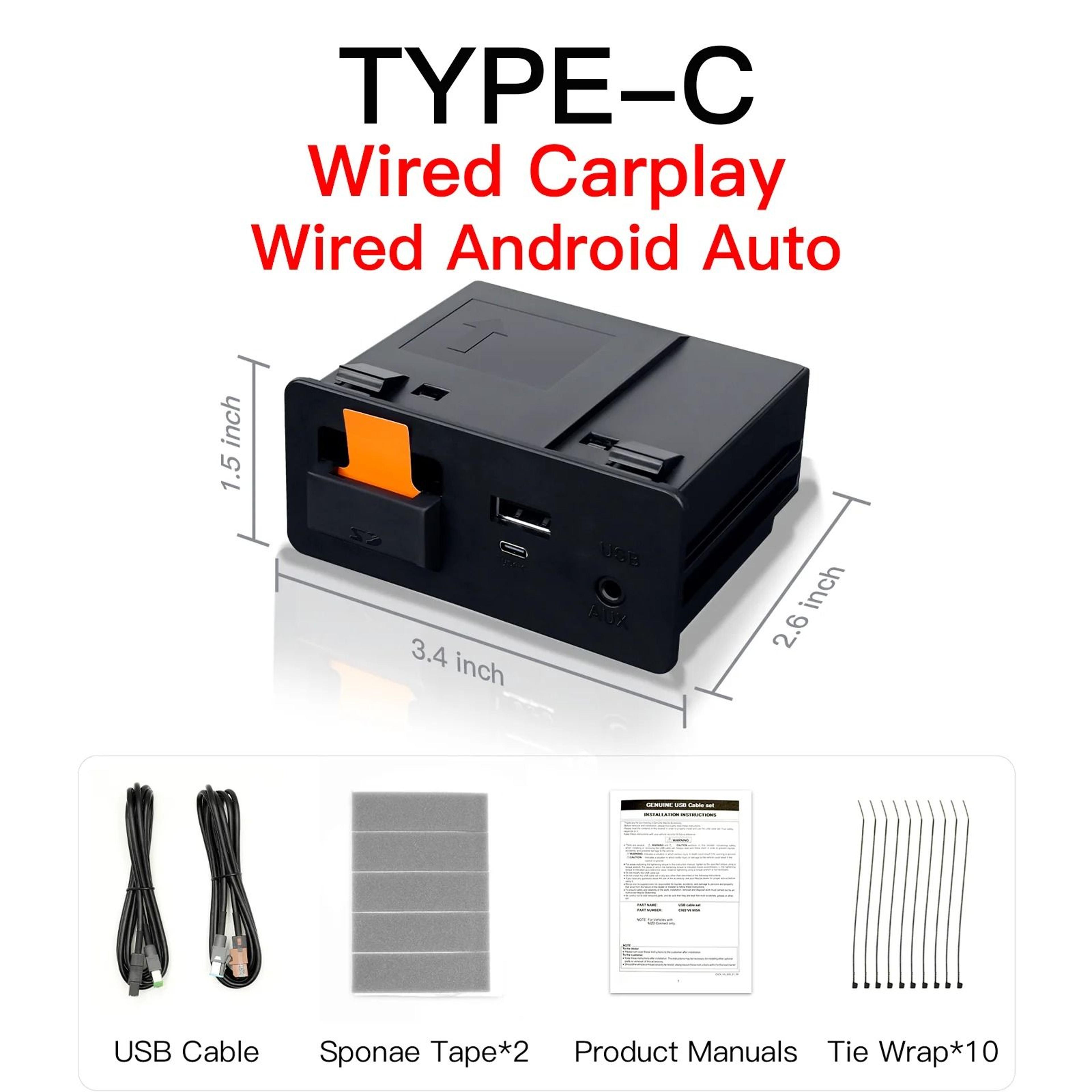 Wireless USBC CarPlay  Android Auto Retrofit Kit  PremiumStyle Hub For Mazda 2 3 6 CX3 CX5 CX9 MX5 6