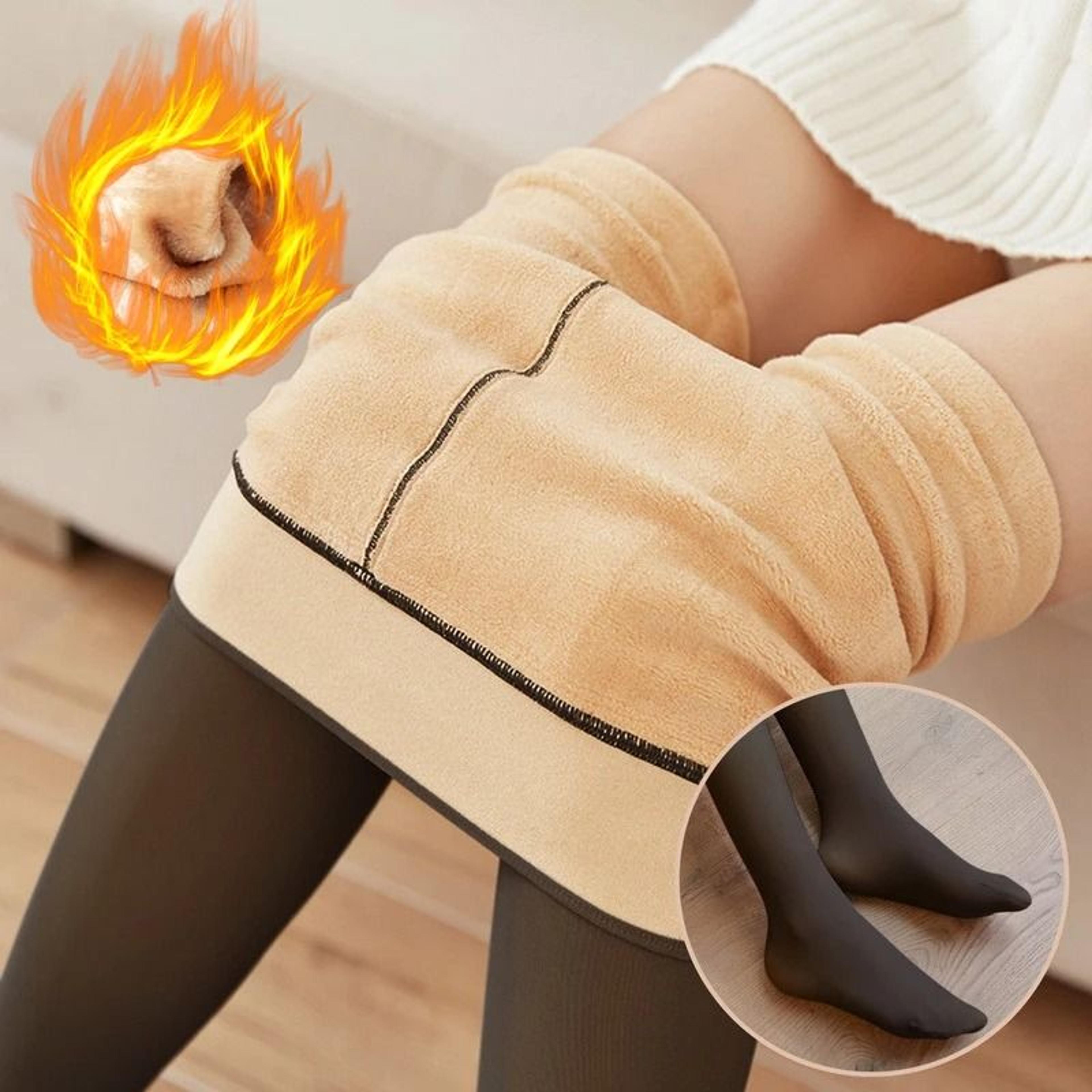sexy translucent thermal fleece leggings – winter warm thick velvet stockings for women